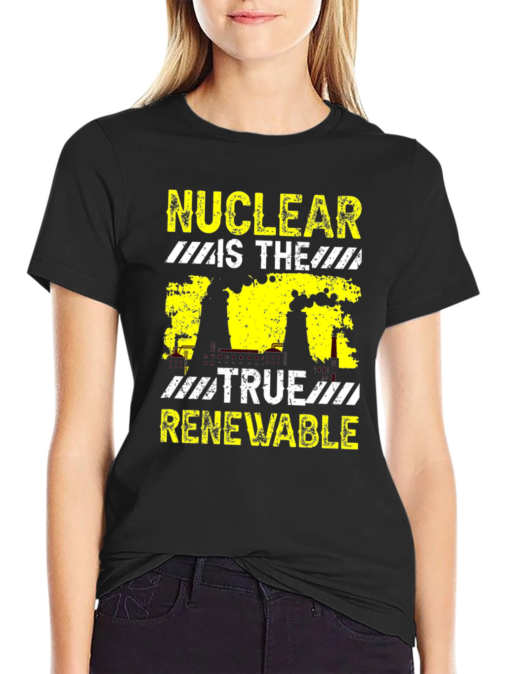 Nuclear Is The True Renewable Black Graphic T-Shirt