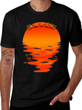 Sunrise Graphic Print Black T-Shirt