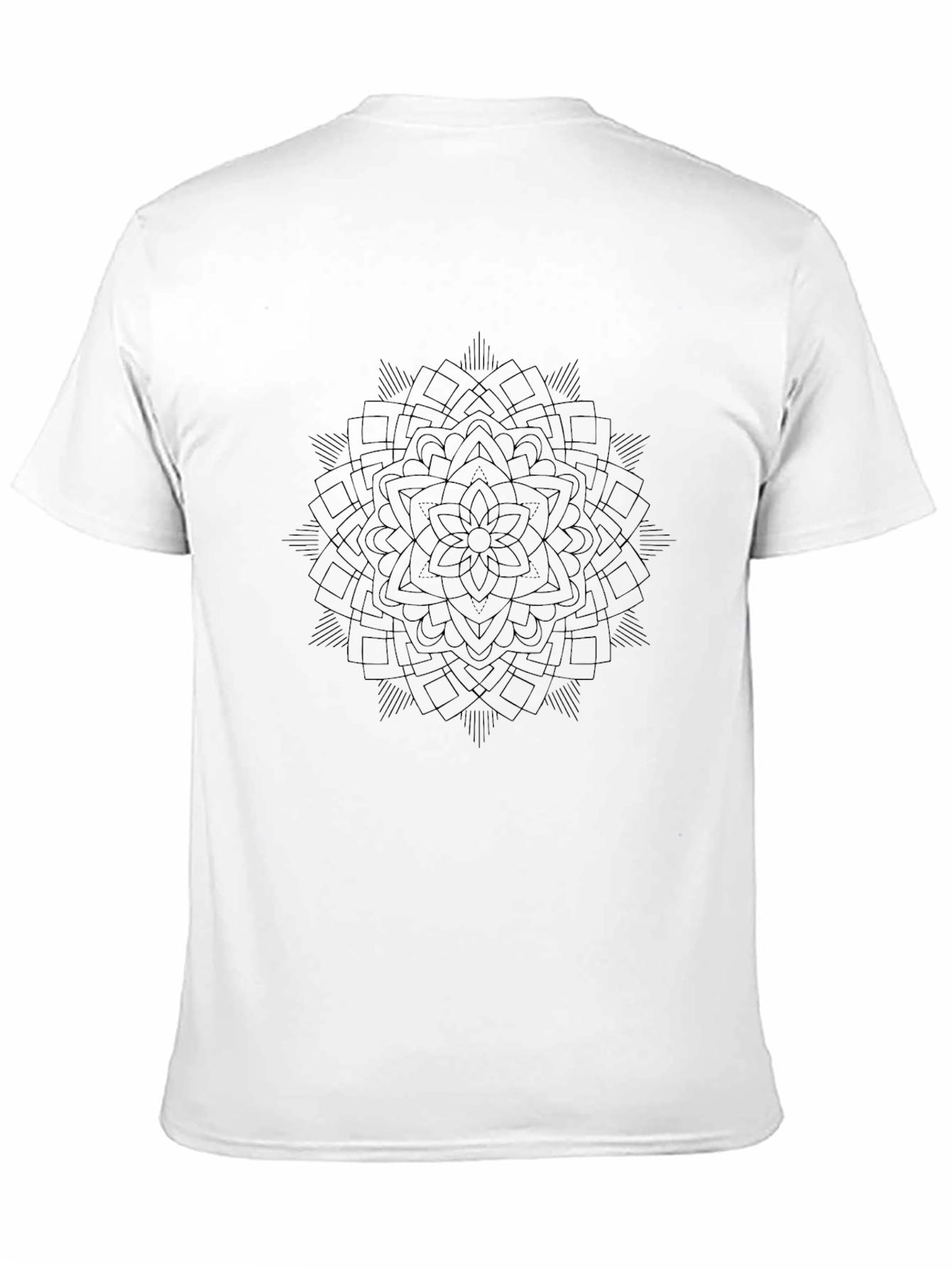 Mens Black Mandala Graphic Tee - Casual Comfort