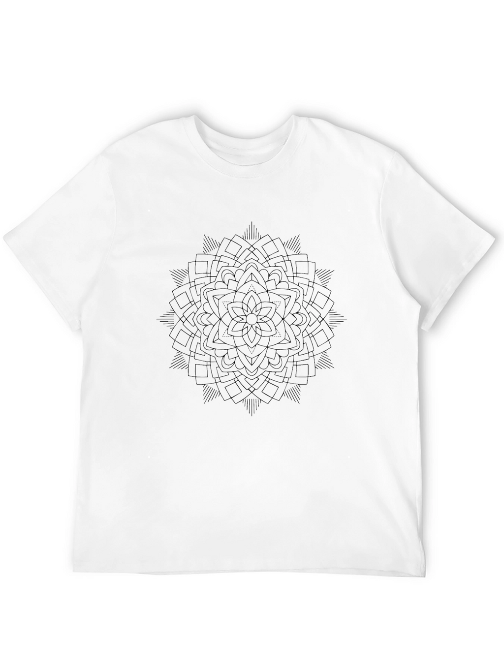 Mens Black Mandala Graphic Tee - Casual Comfort