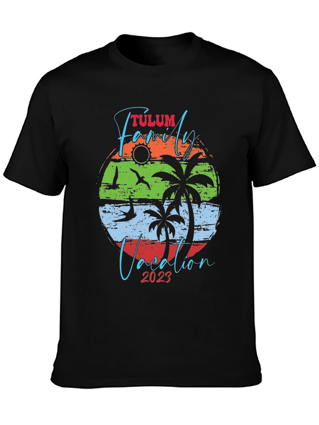 Tulum Family Vacation 2023 Black T-Shirt