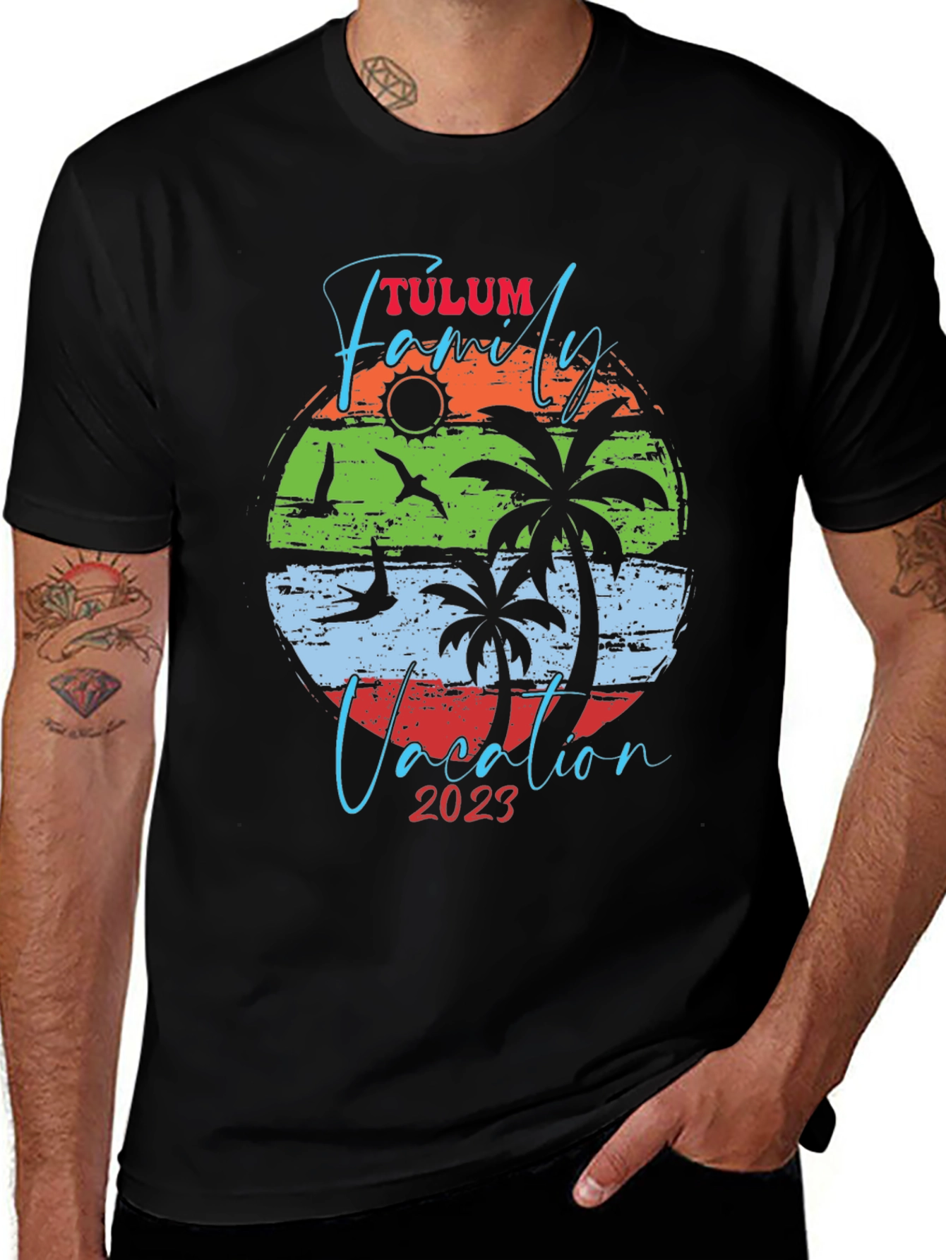 Tulum Family Vacation 2023 Black T-Shirt