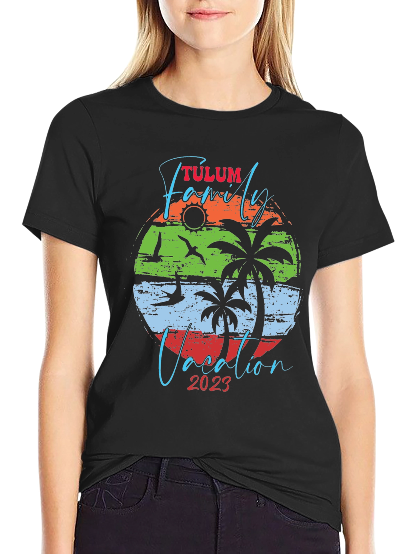 Tulum Family Vacation 2023 Black T-Shirt