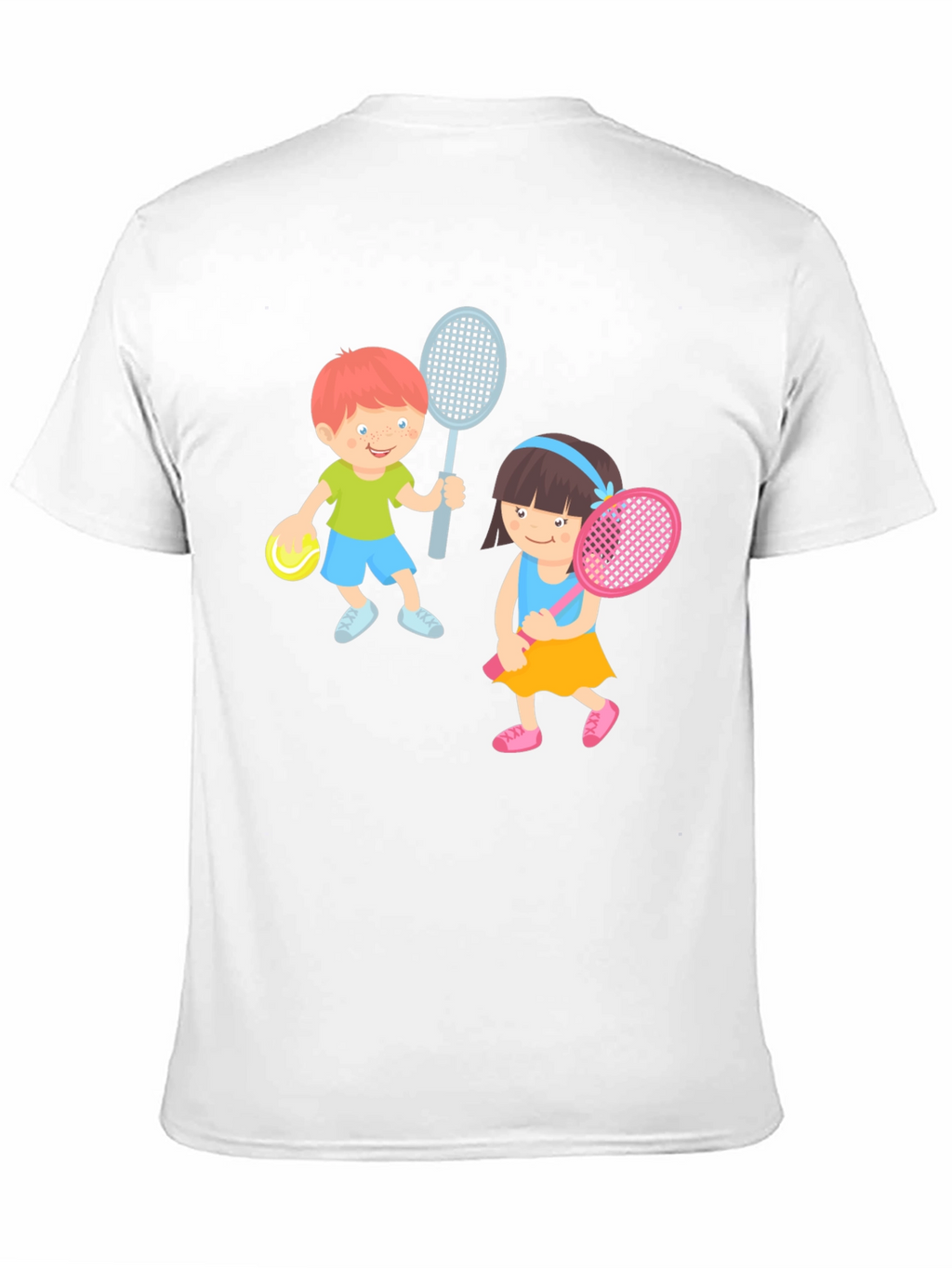 Tennis Players Graphic Tee - Fun Sporty Design