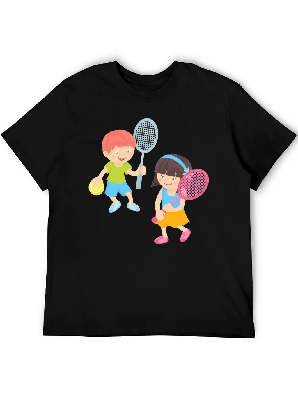 Tennis Players Graphic Tee - Fun Sporty Design