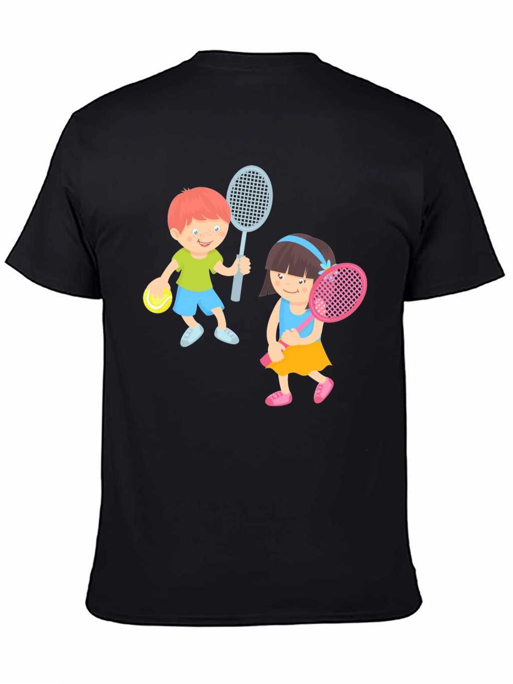 Tennis Players Graphic Tee - Fun Sporty Design