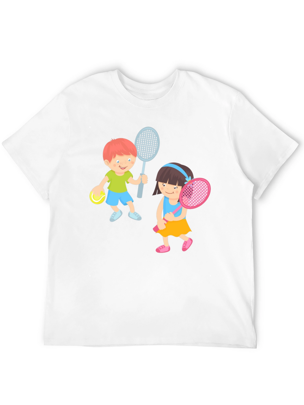 Tennis Players Graphic Tee - Fun Sporty Design