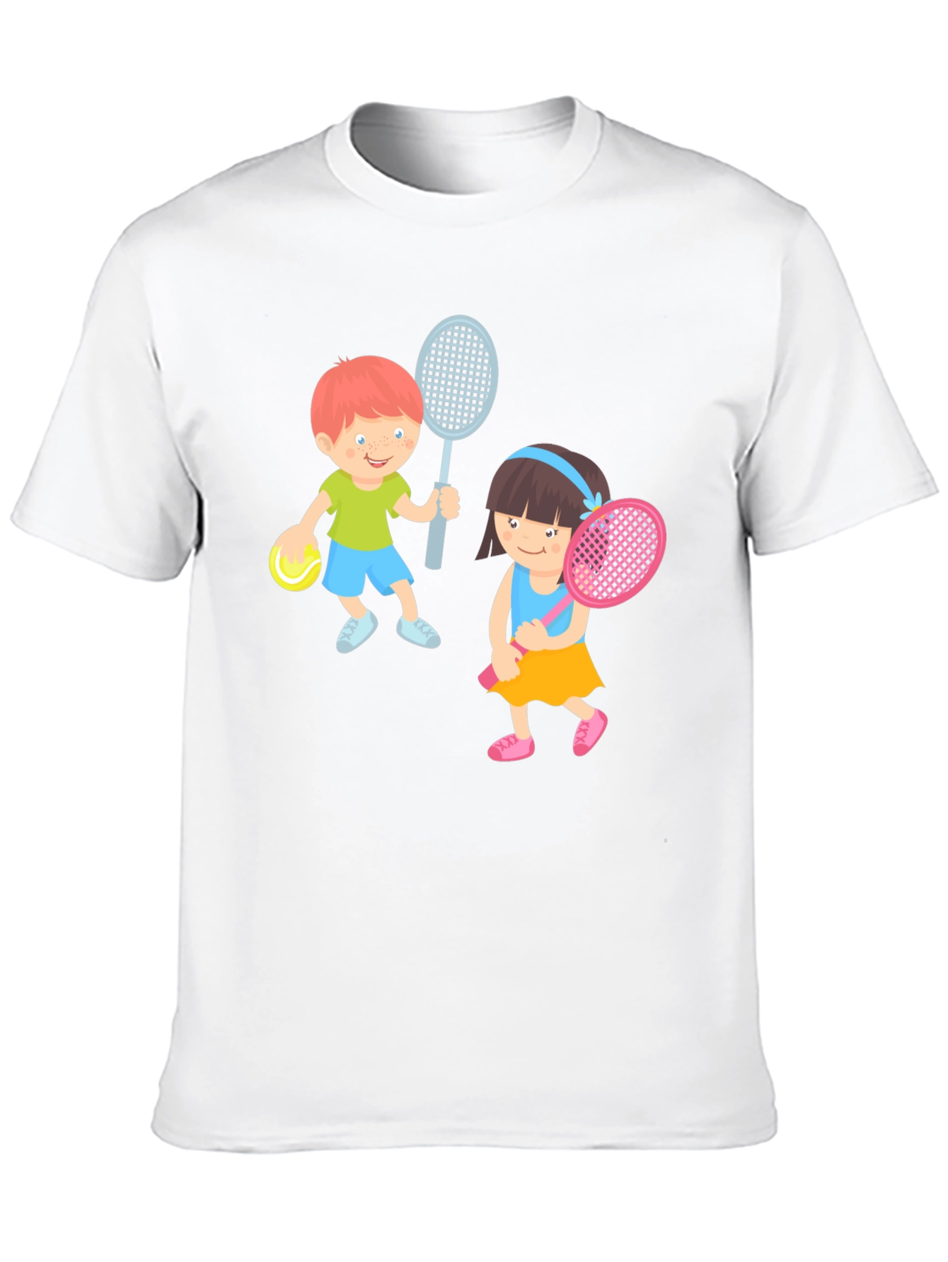 Tennis Players Graphic Tee - Fun Sporty Design