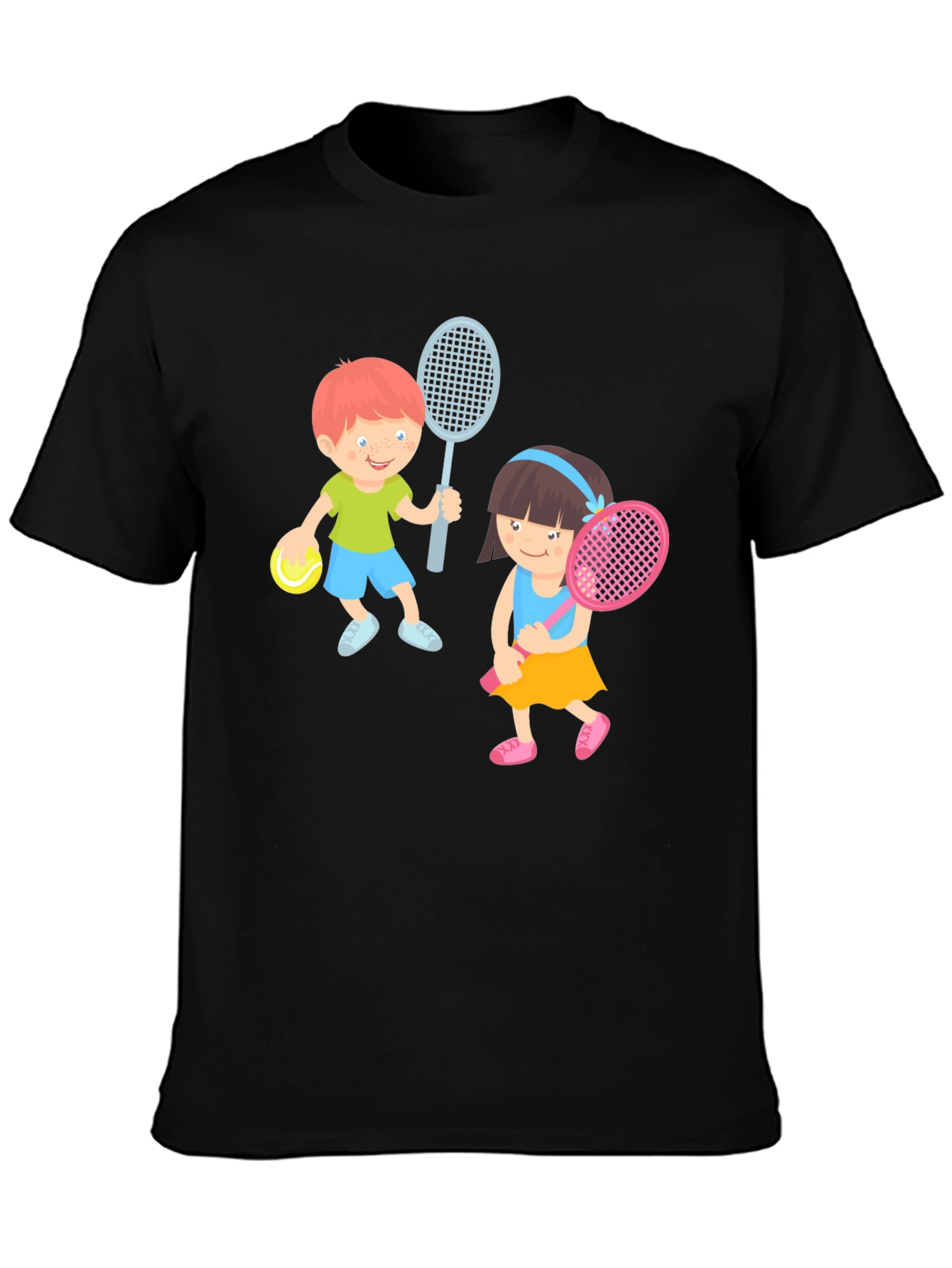 Tennis Players Graphic Tee - Fun Sporty Design