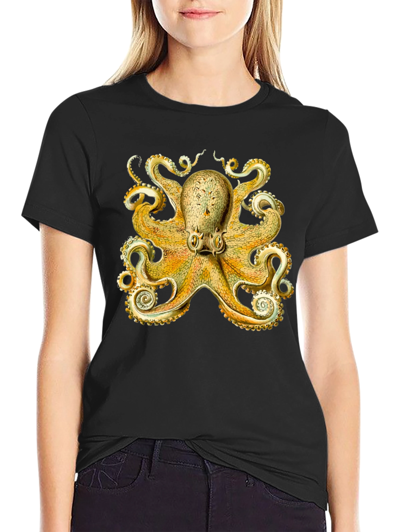 Vintage Octopus Graphic T-Shirt - Black