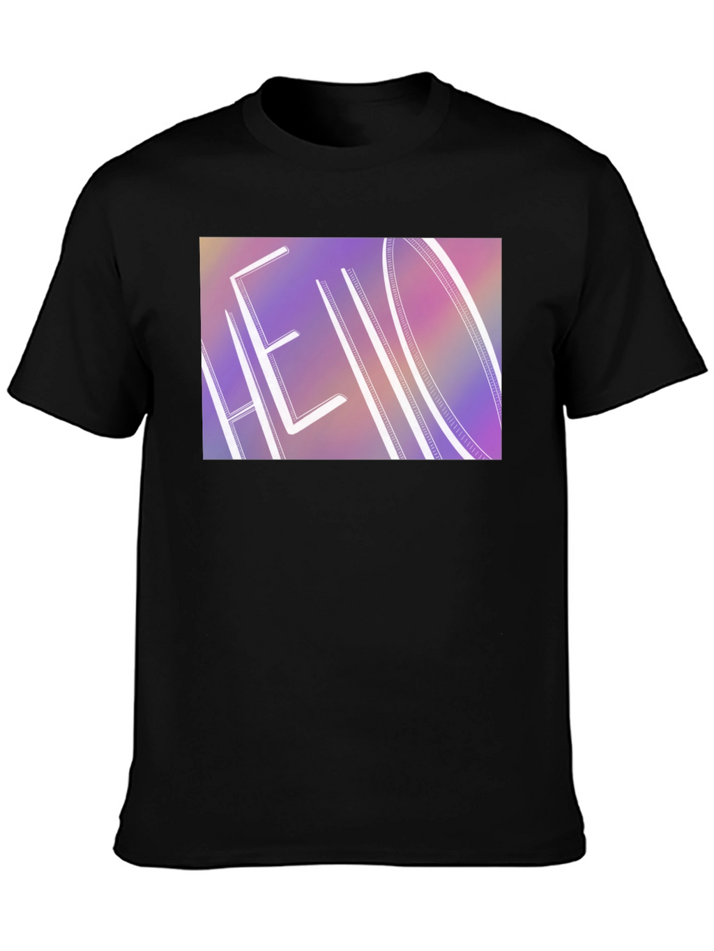 Hello Graphic Print Black T-Shirt