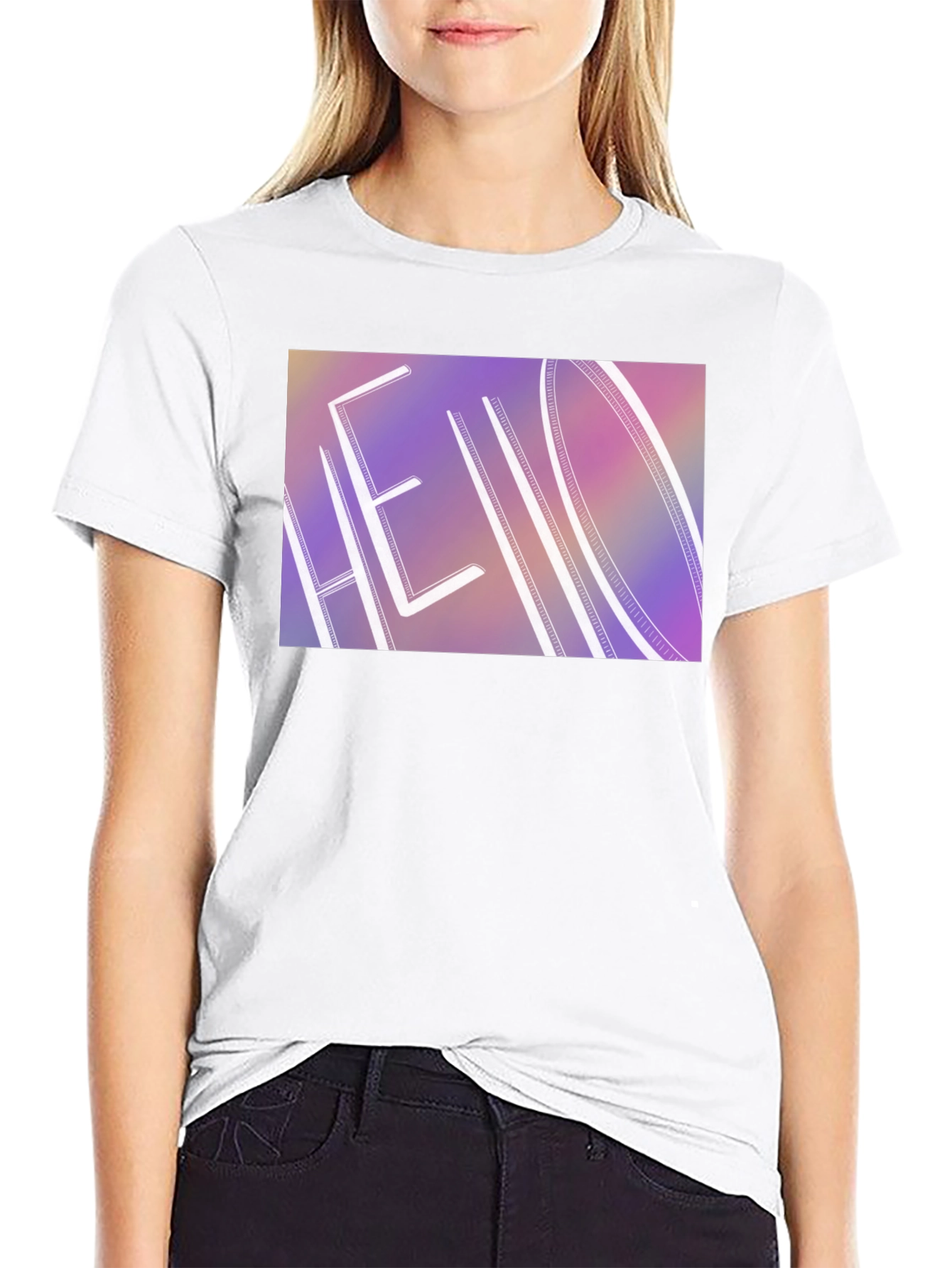 Hello Graphic Print Black T-Shirt