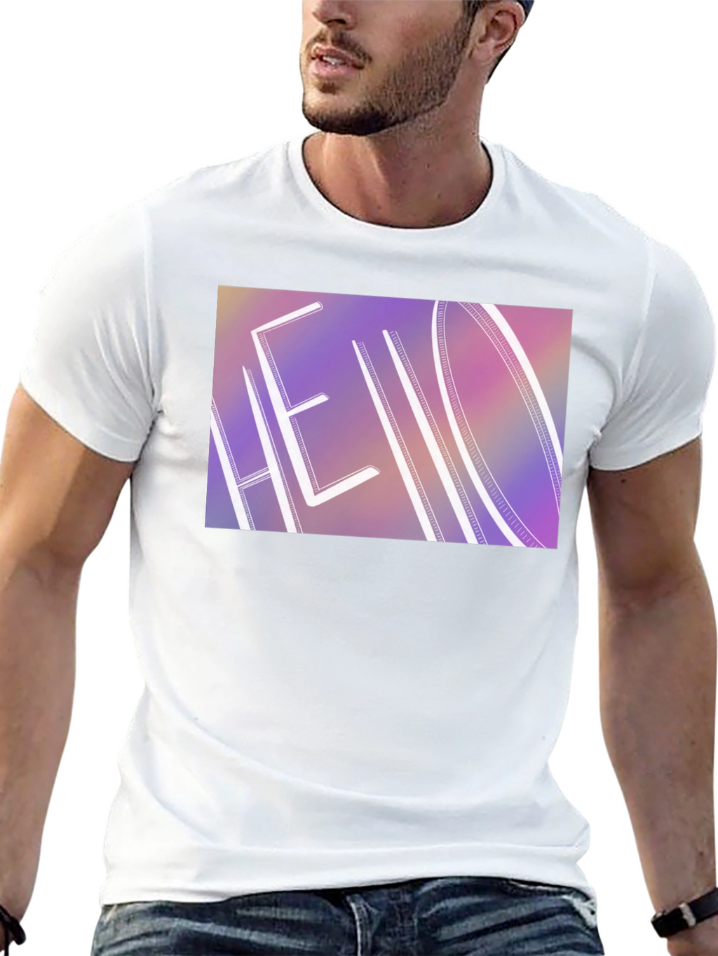 Hello Graphic Print Black T-Shirt