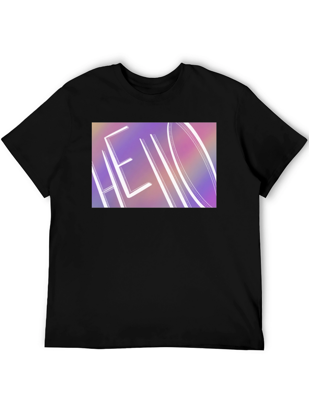 Hello Graphic Print Black T-Shirt
