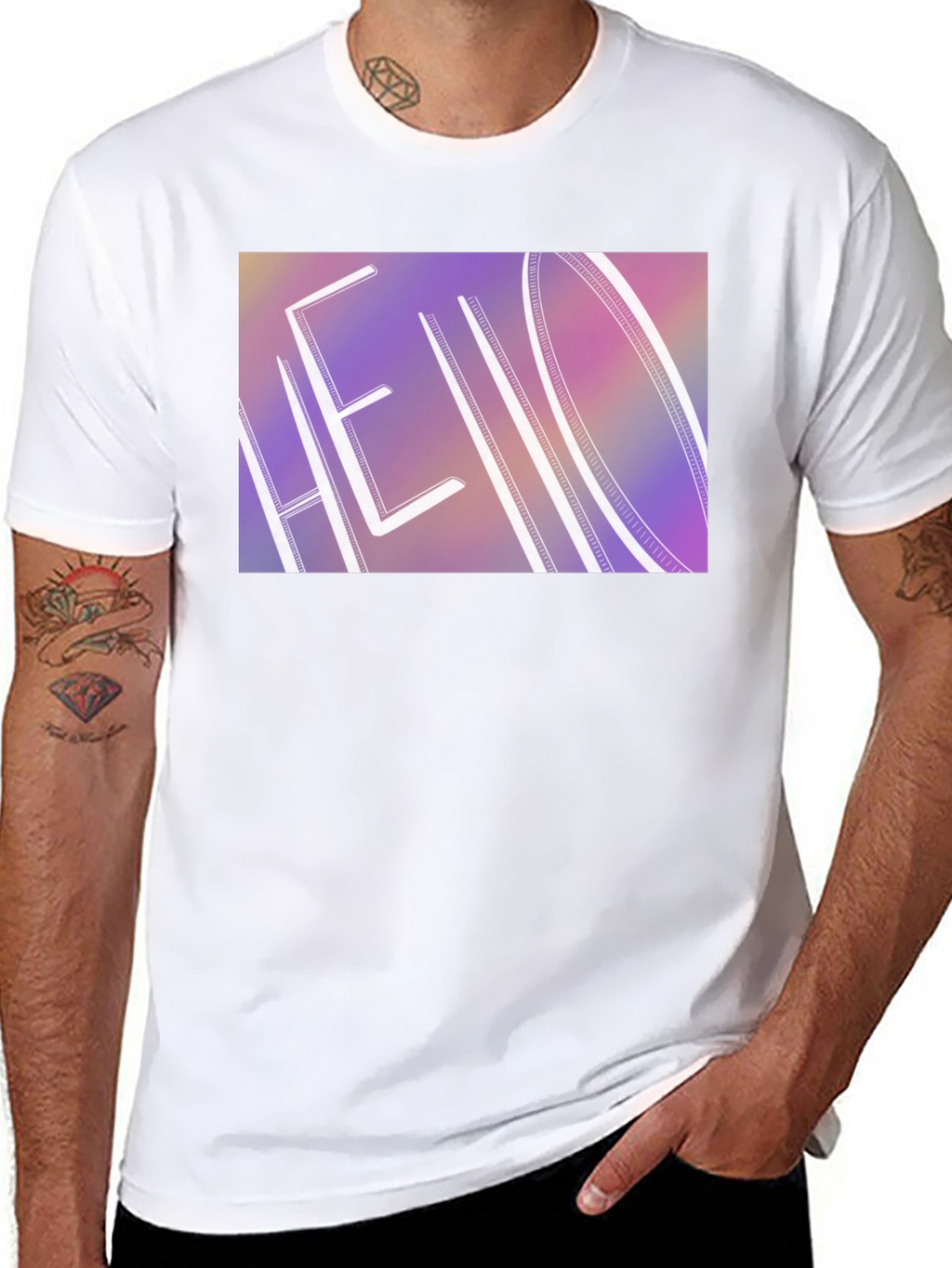 Hello Graphic Print Black T-Shirt