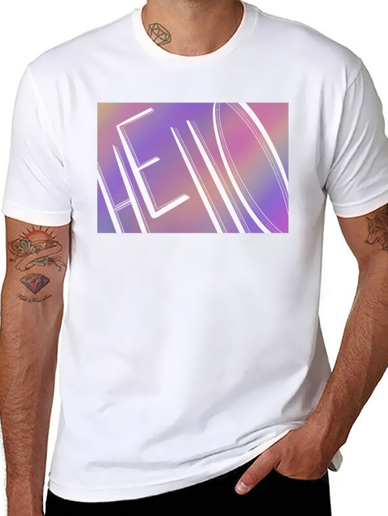 Hello Graphic Print Black T-Shirt
