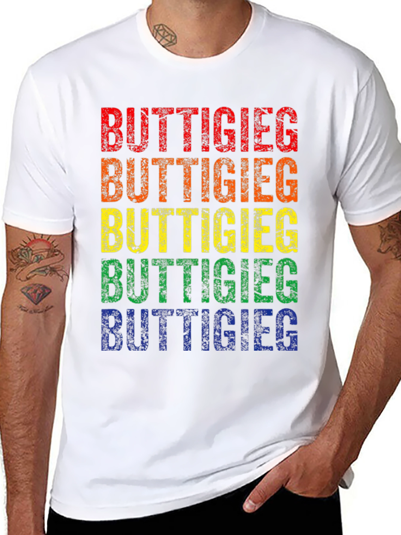 Rainbow Buttigieg T-Shirt Pride Political