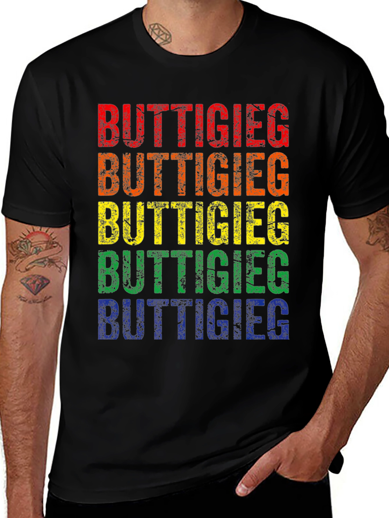 Rainbow Buttigieg T-Shirt Pride Political