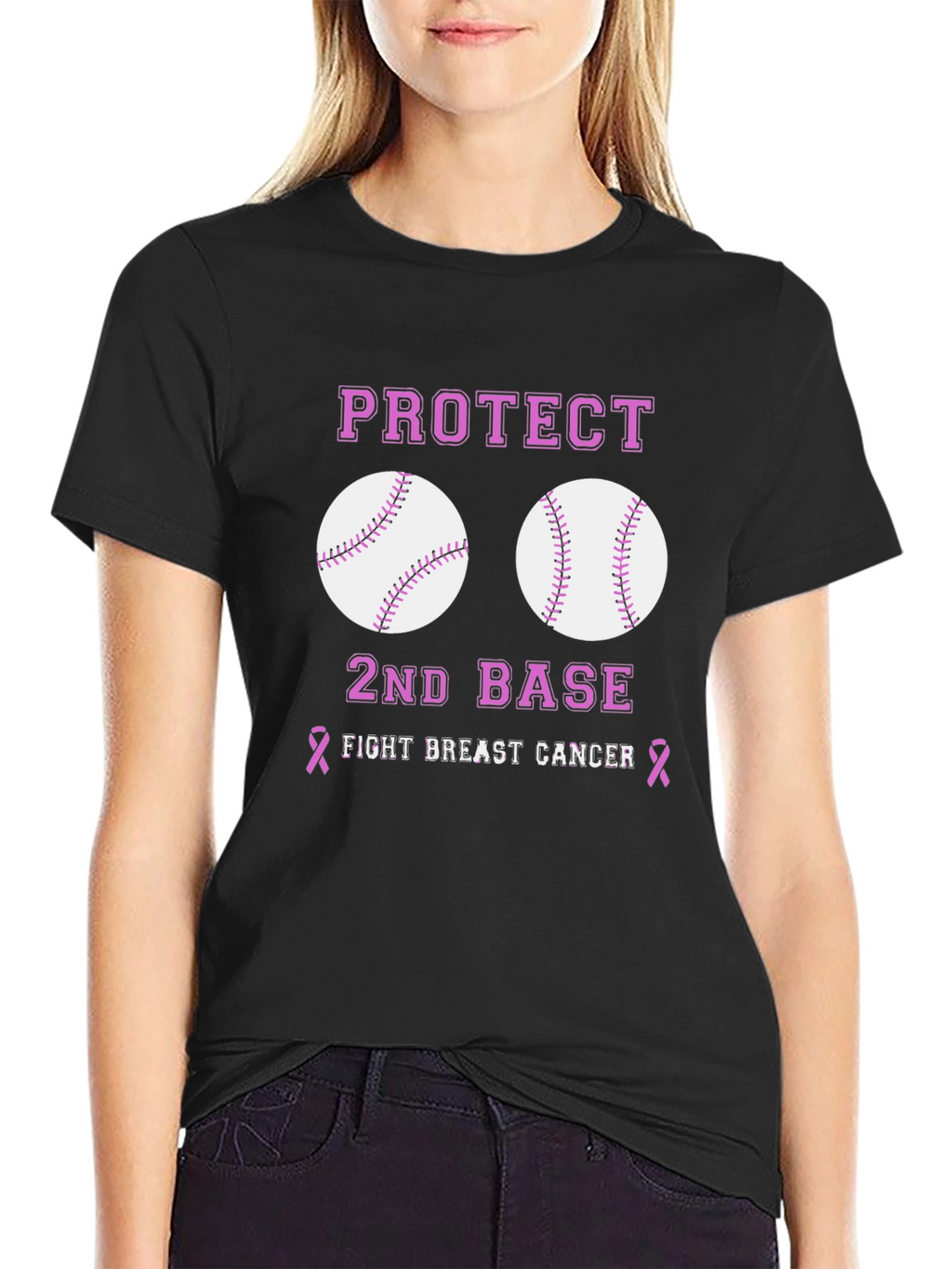 Protect 2nd Base Breast Cancer Awareness T-Shirt