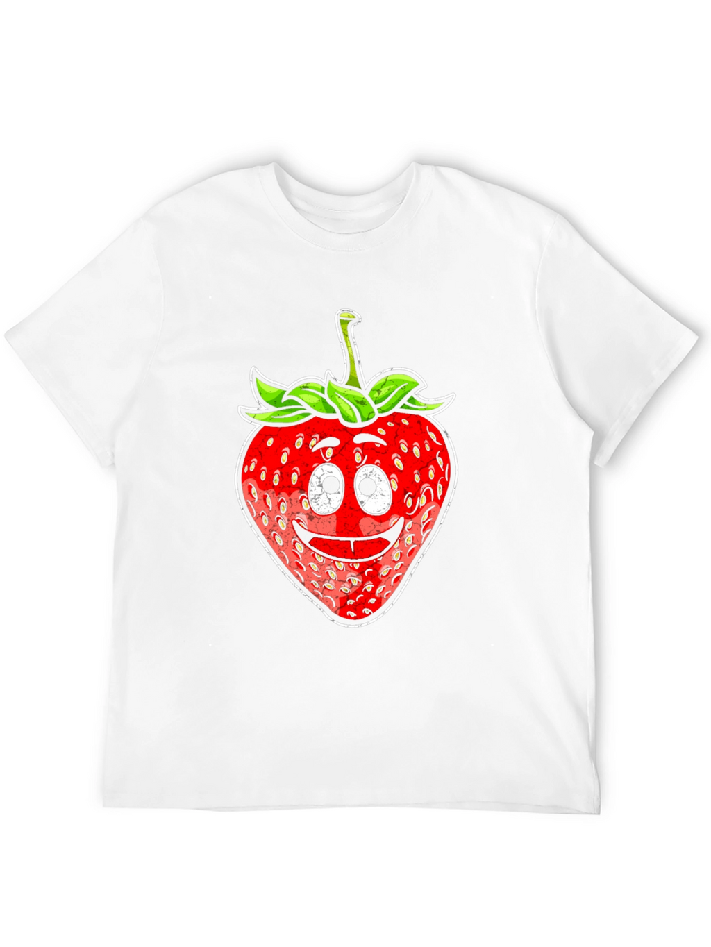 Funny Strawberry Face T-Shirt - Black Cotton Tee