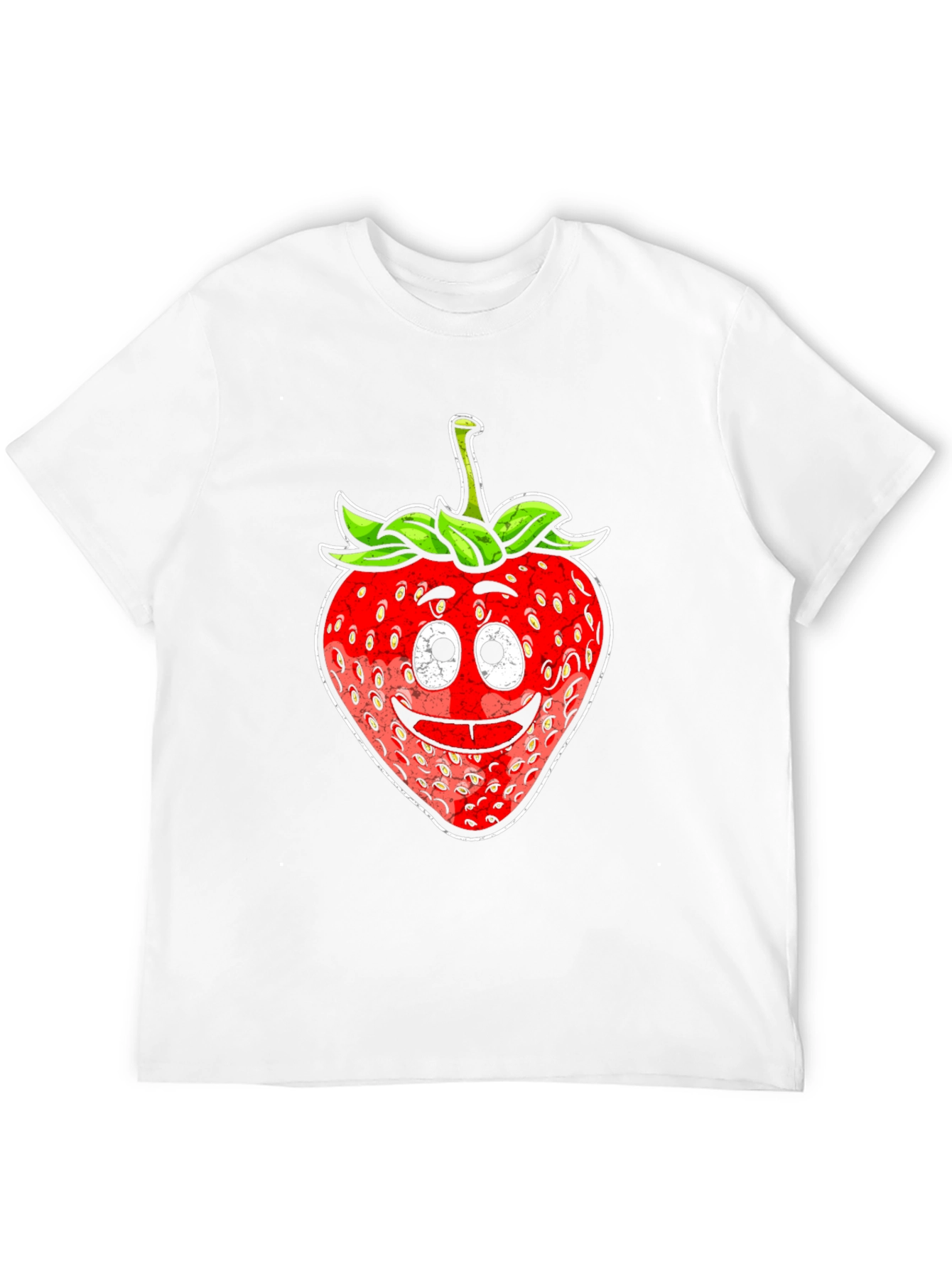 Funny Strawberry Face T-Shirt - Black Cotton Tee