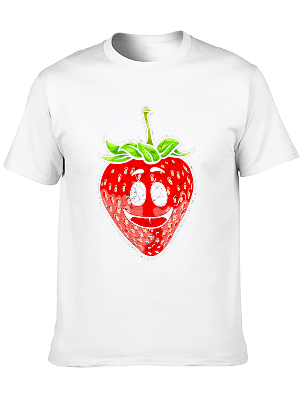 Funny Strawberry Face T-Shirt - Black Cotton Tee