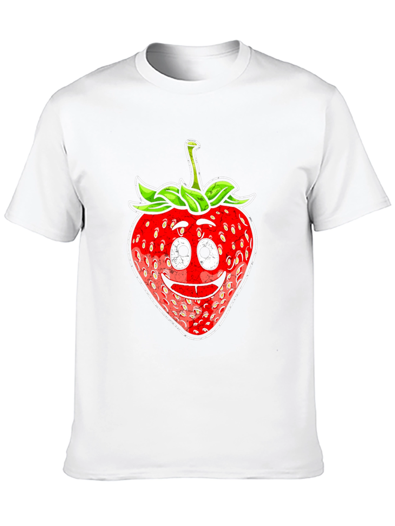 Funny Strawberry Face T-Shirt - Black Cotton Tee