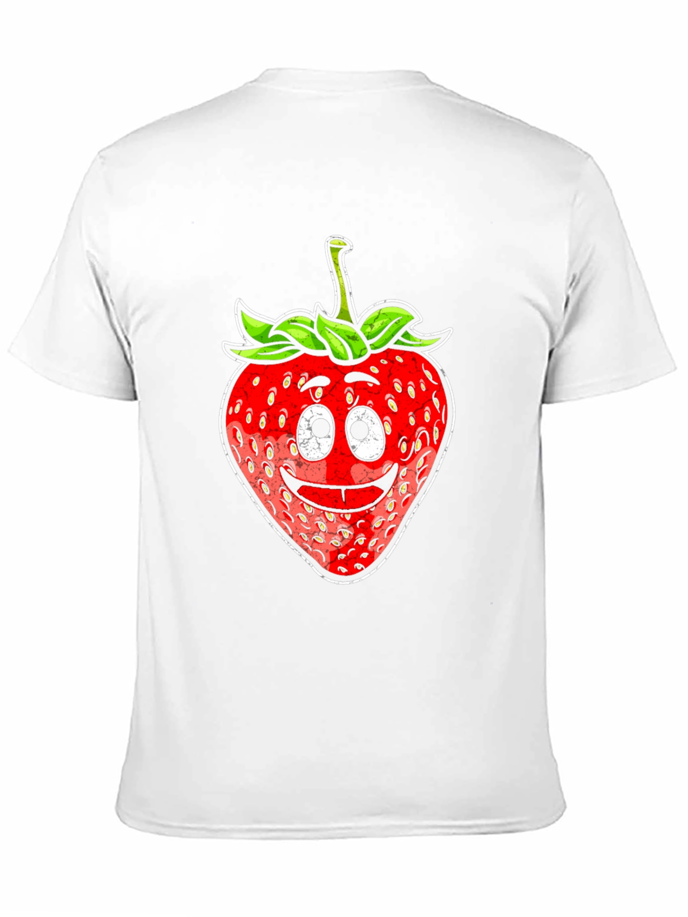Funny Strawberry Face T-Shirt - Black Cotton Tee