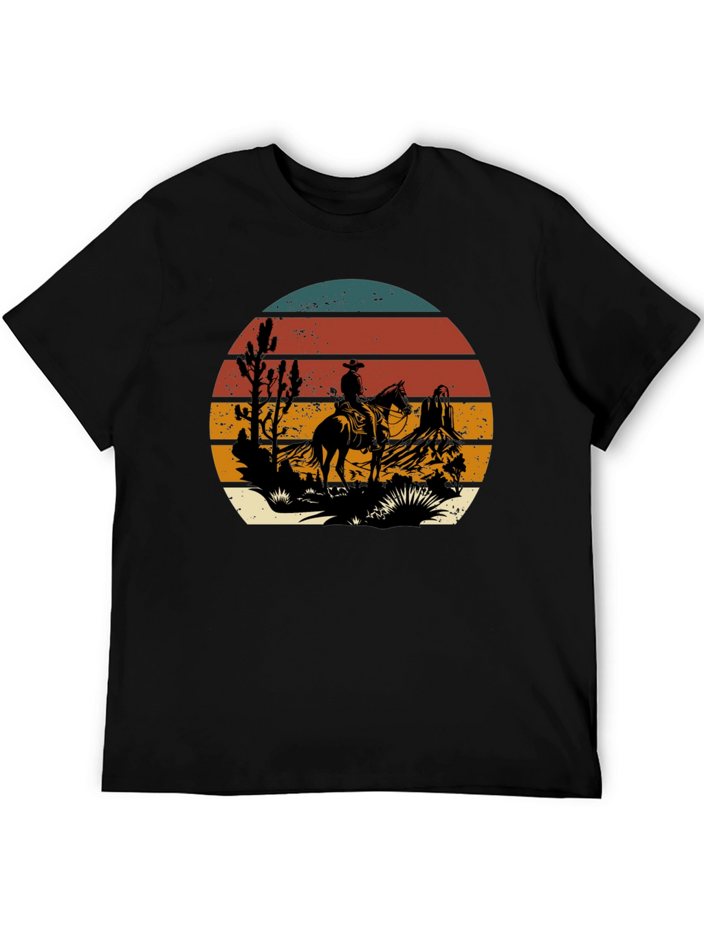 Western Cowboy Sunset Graphic T-Shirt