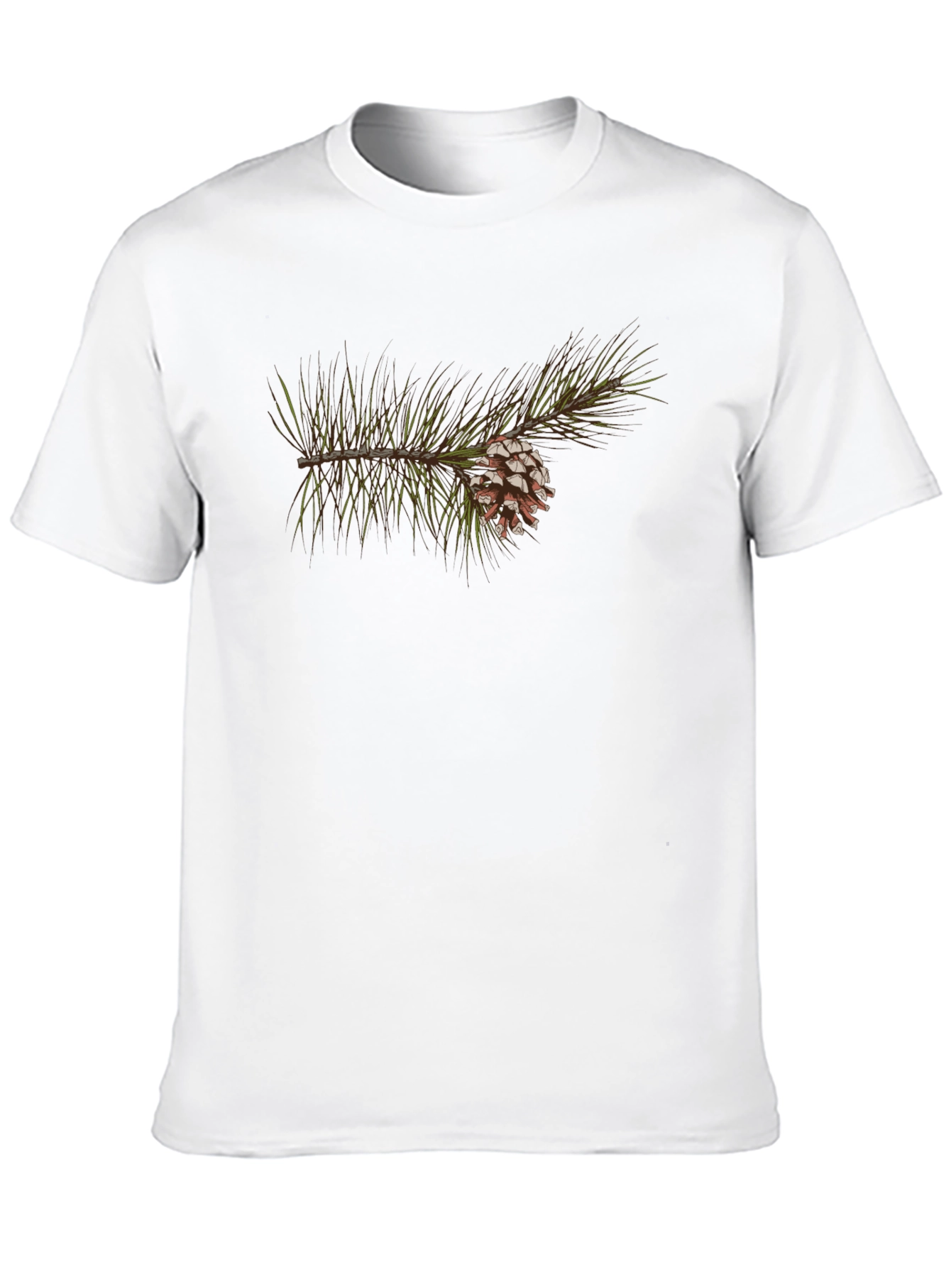 Pine Cone Branch Graphic Tee - Nature Inspired Design