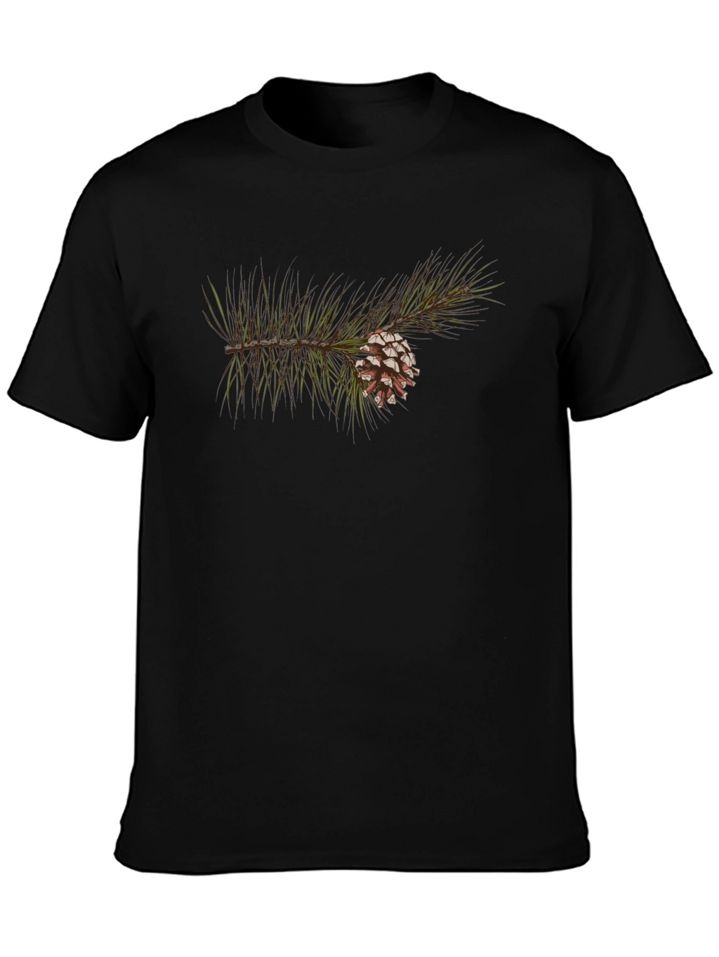 Pine Cone Branch Graphic Tee - Nature Inspired Design