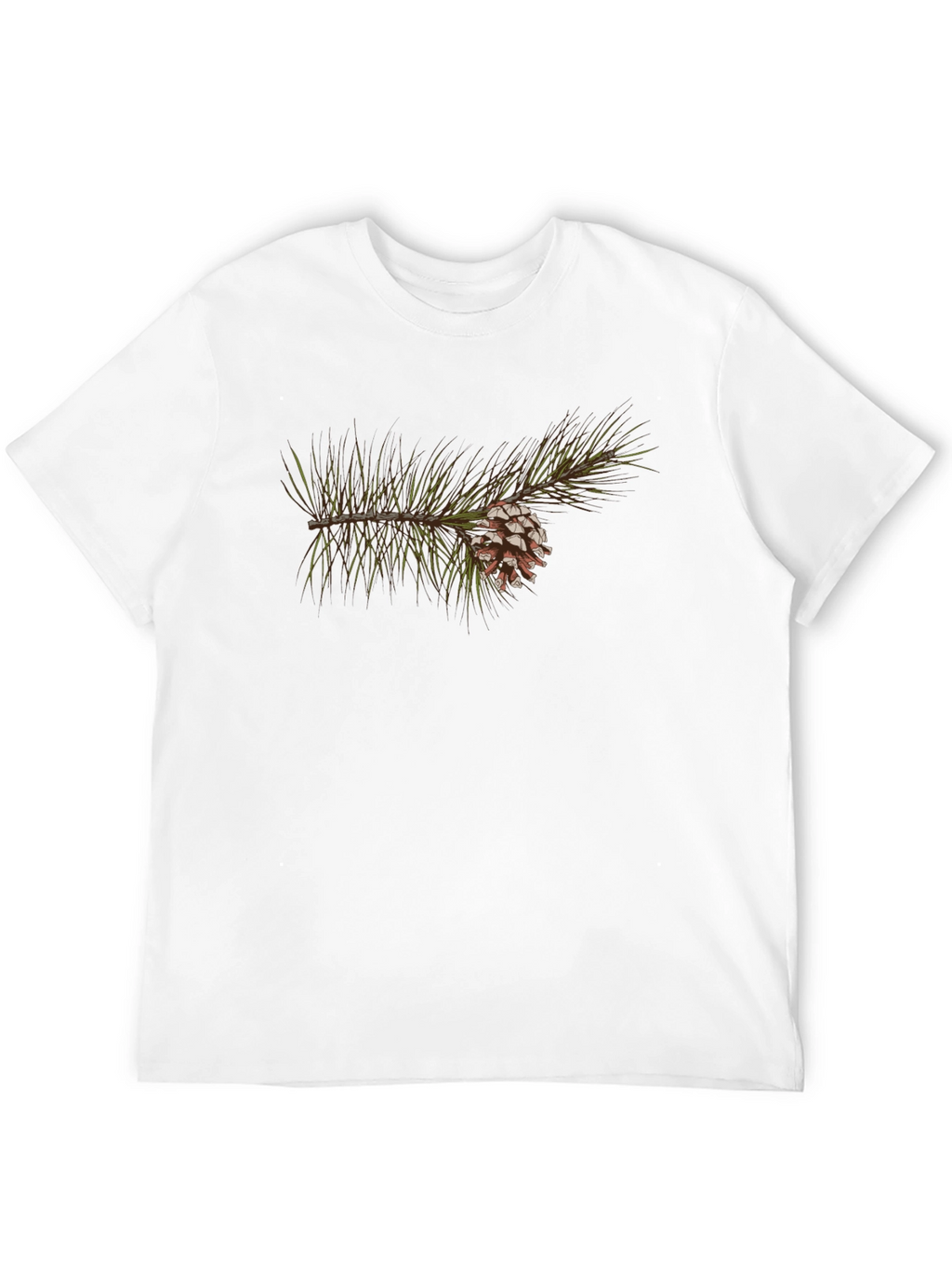 Pine Cone Branch Graphic Tee - Nature Inspired Design