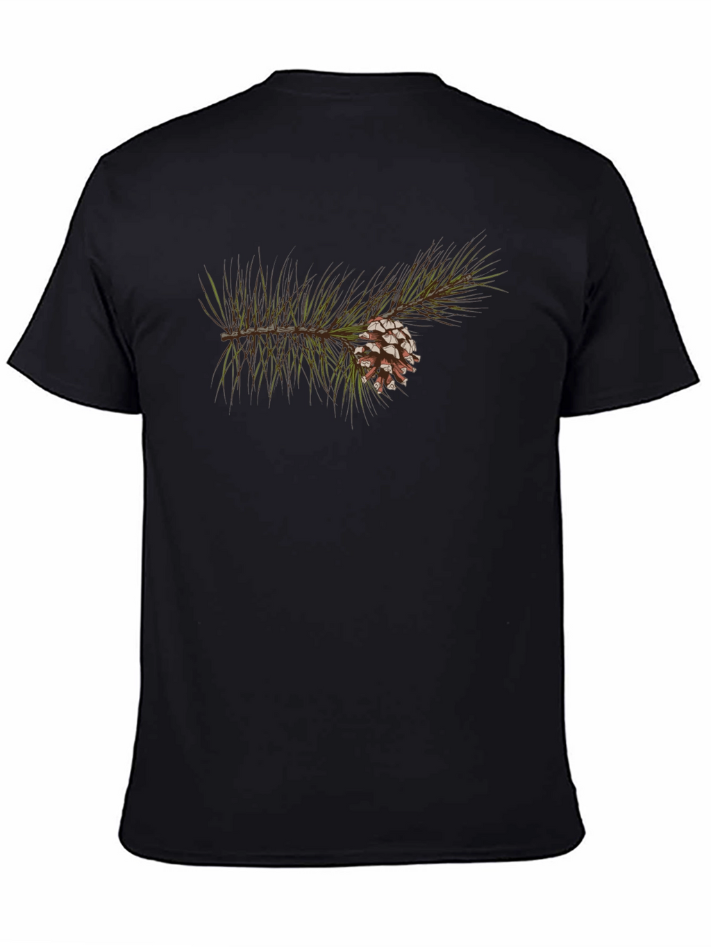 Pine Cone Branch Graphic Tee - Nature Inspired Design