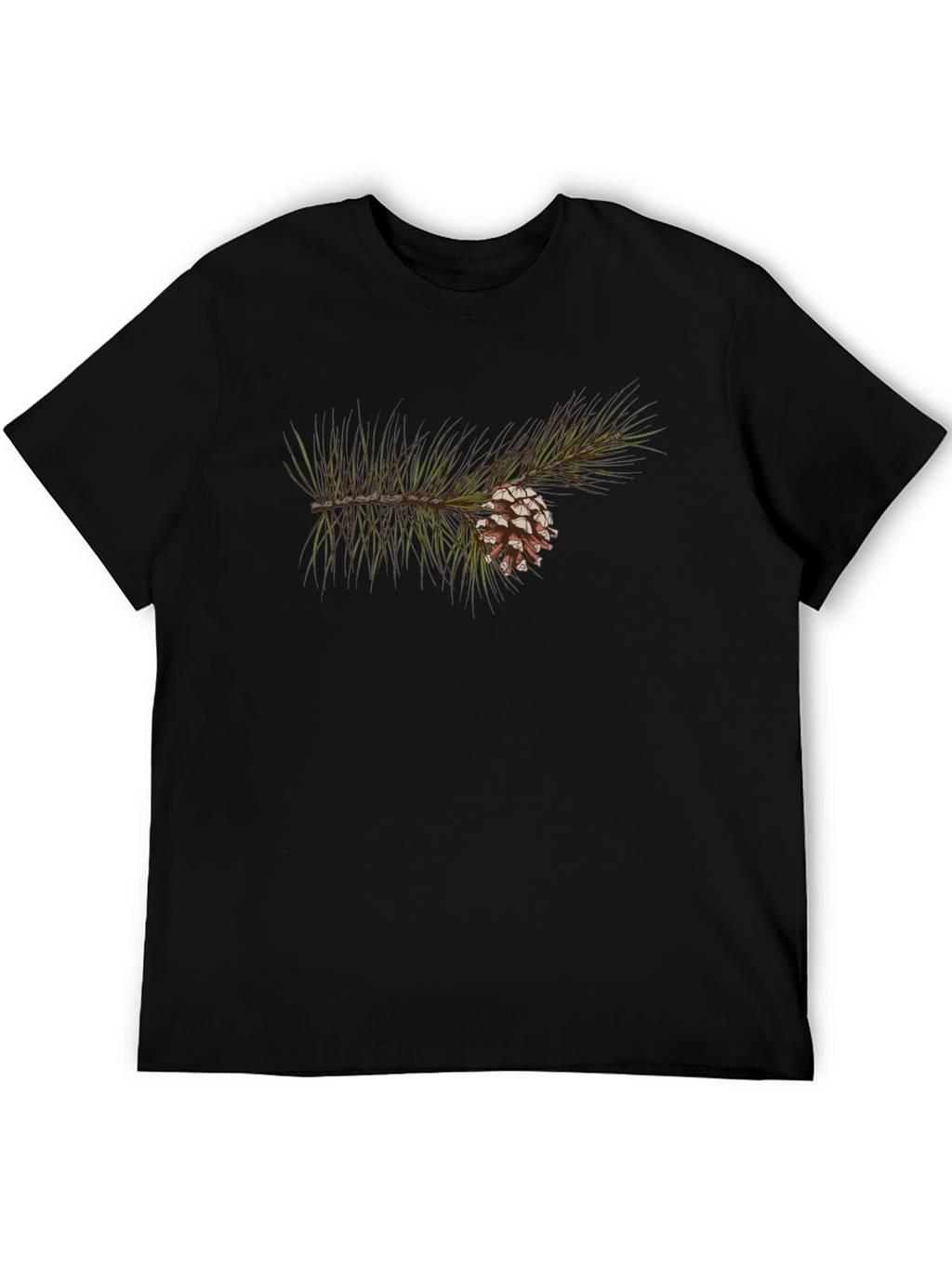 Pine Cone Branch Graphic Tee - Nature Inspired Design