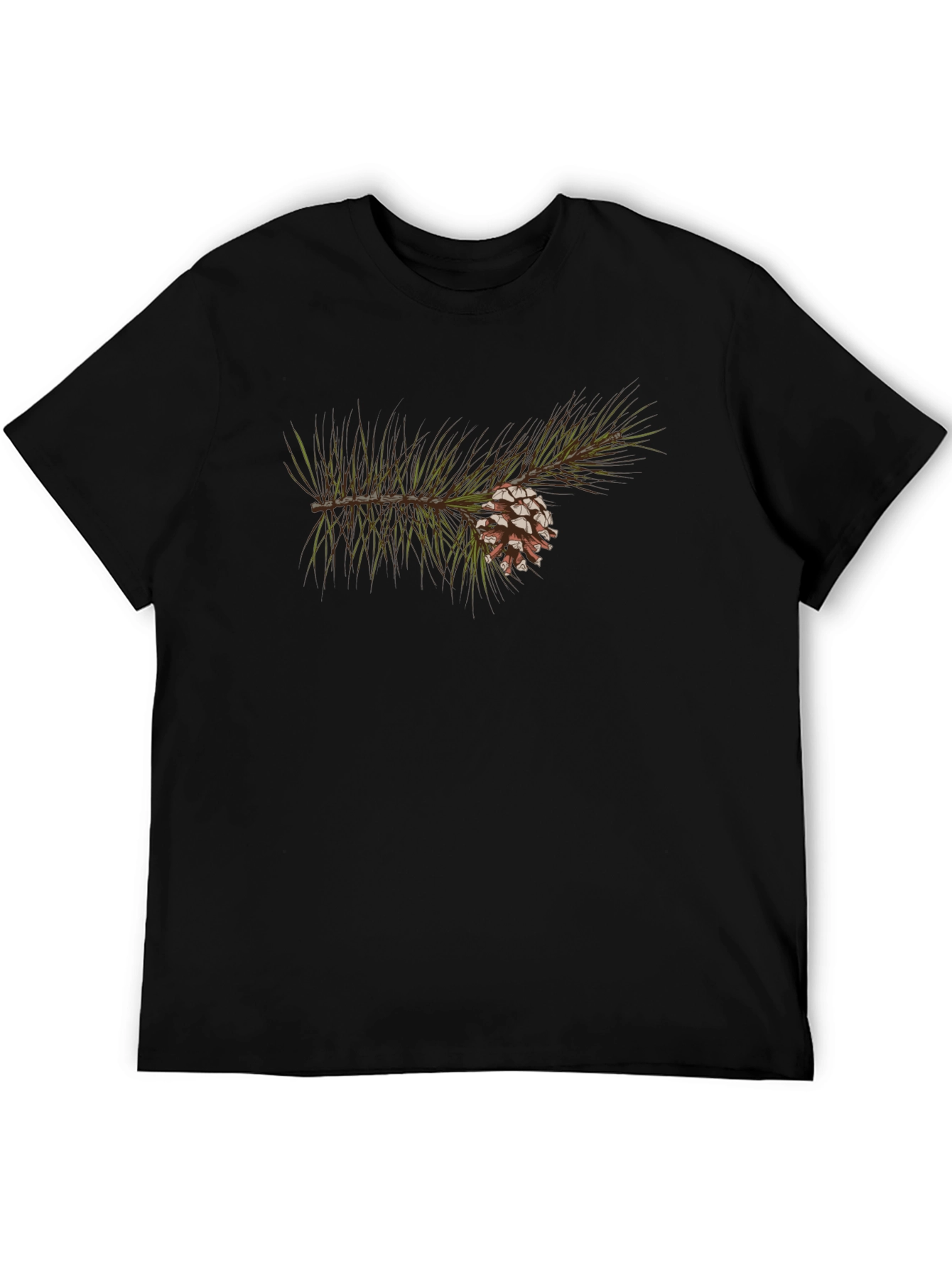 Pine Cone Branch Graphic Tee - Nature Inspired Design