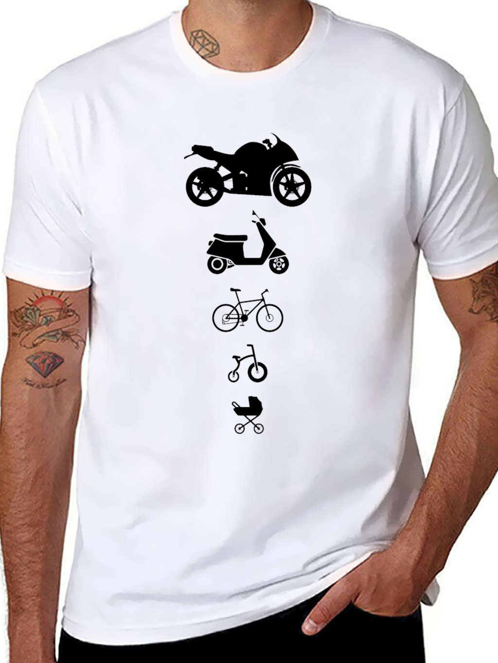 Evolution of Wheels Black Graphic Tee
