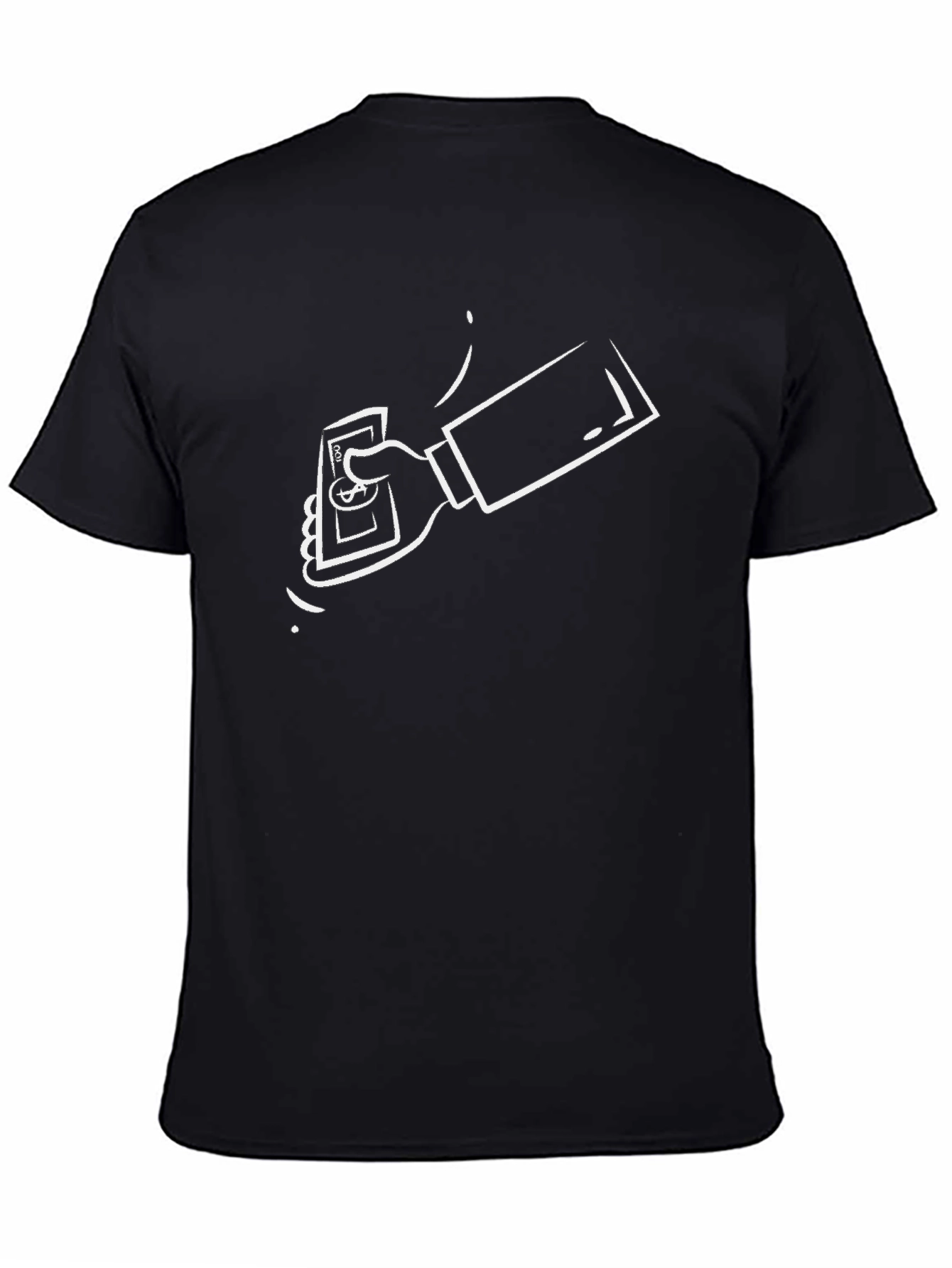 Black T-Shirt with Money Design
