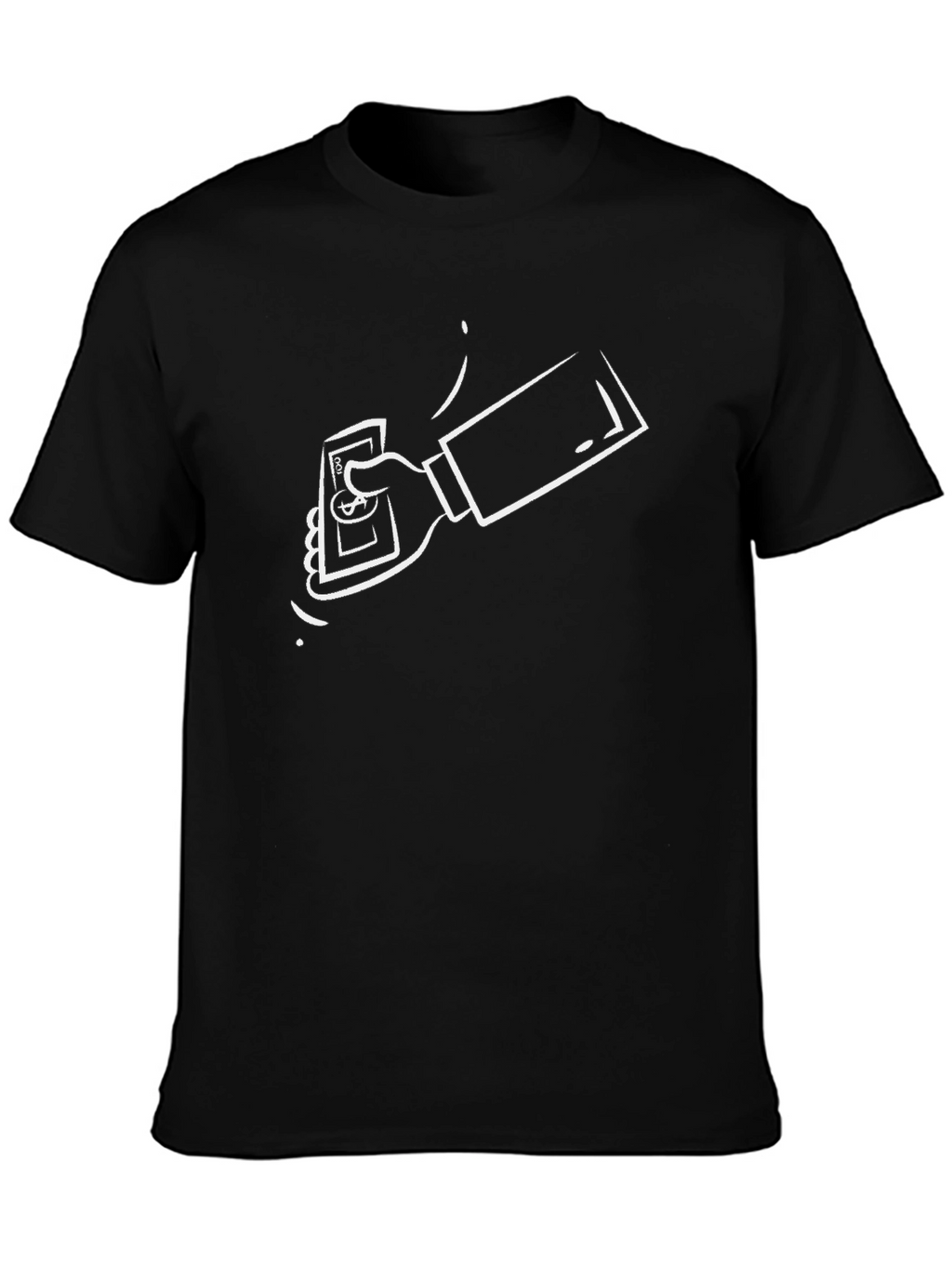 Black T-Shirt with Money Design