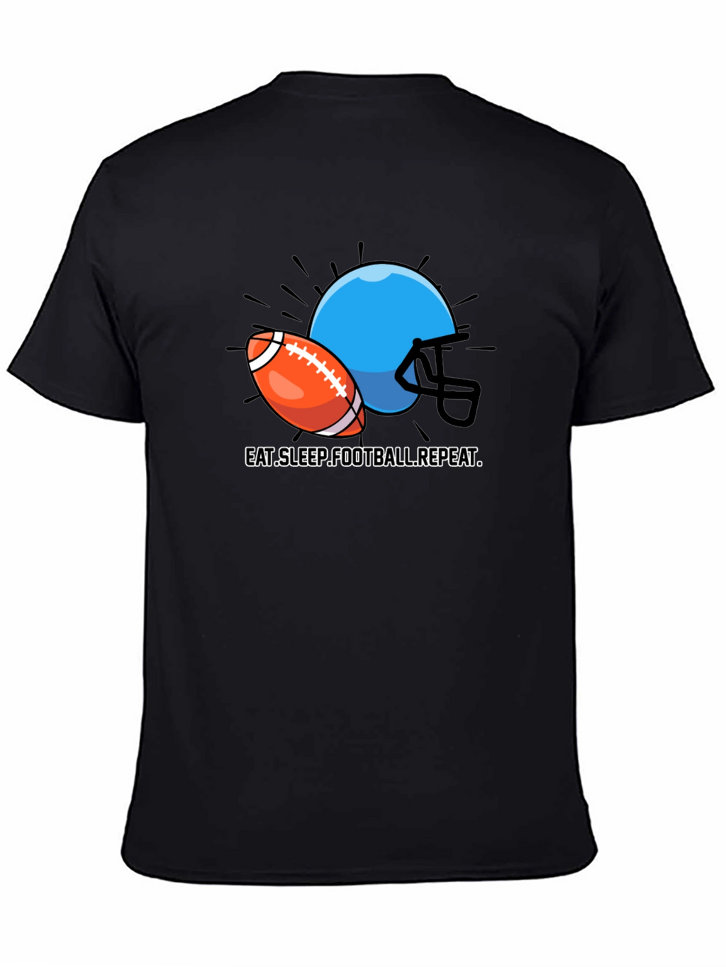 Eat Sleep Football Repeat Graphic T-Shirt