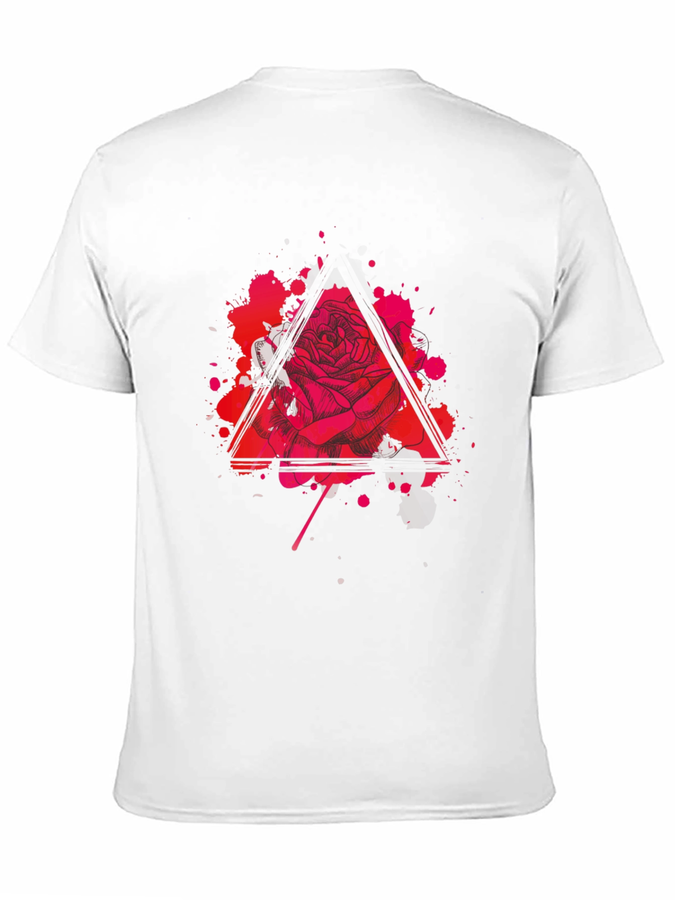 Rose Triangle Graphic Black T-Shirt