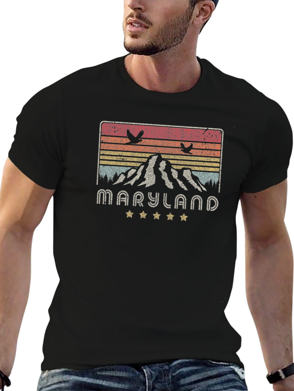 Maryland Mountain Graphic Tee - Retro Style