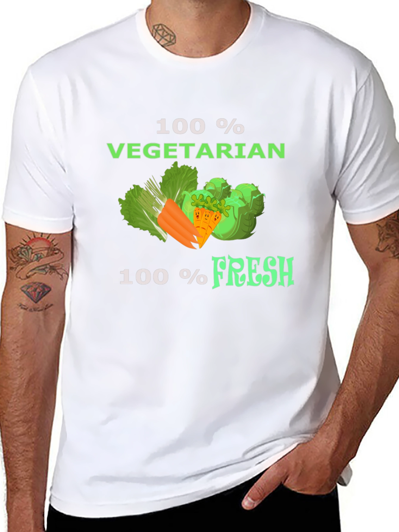 100% Vegetarian Fresh T-Shirt