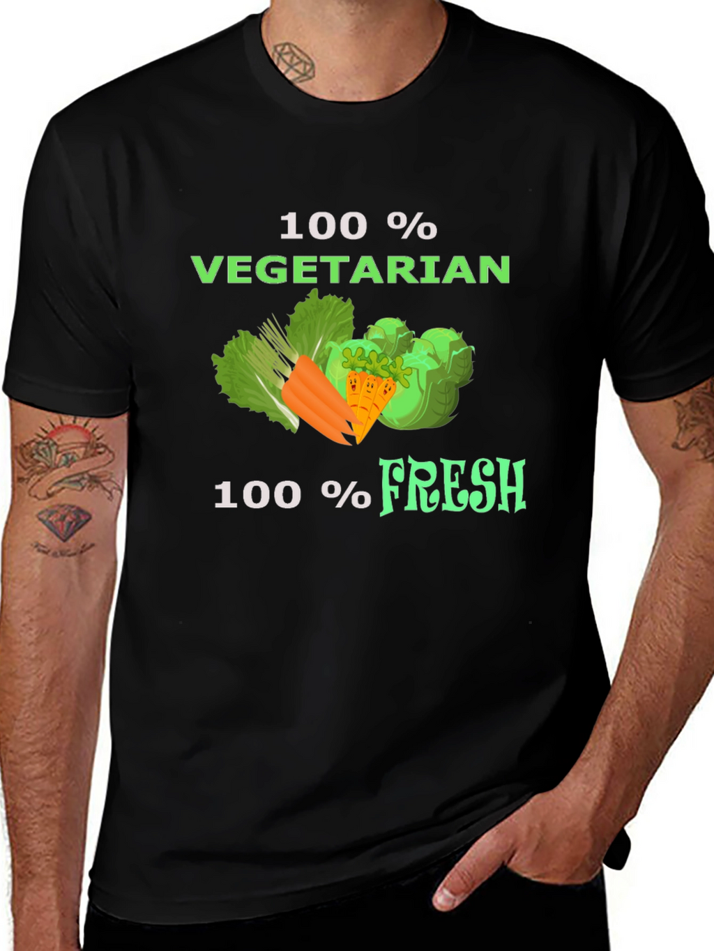 100% Vegetarian Fresh T-Shirt