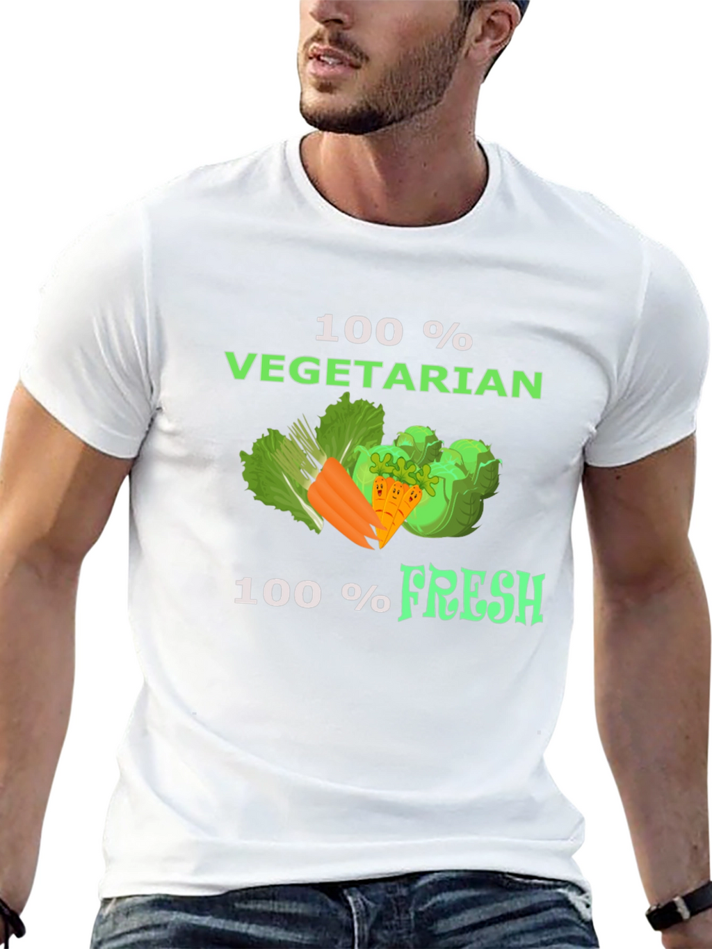 100% Vegetarian Fresh T-Shirt