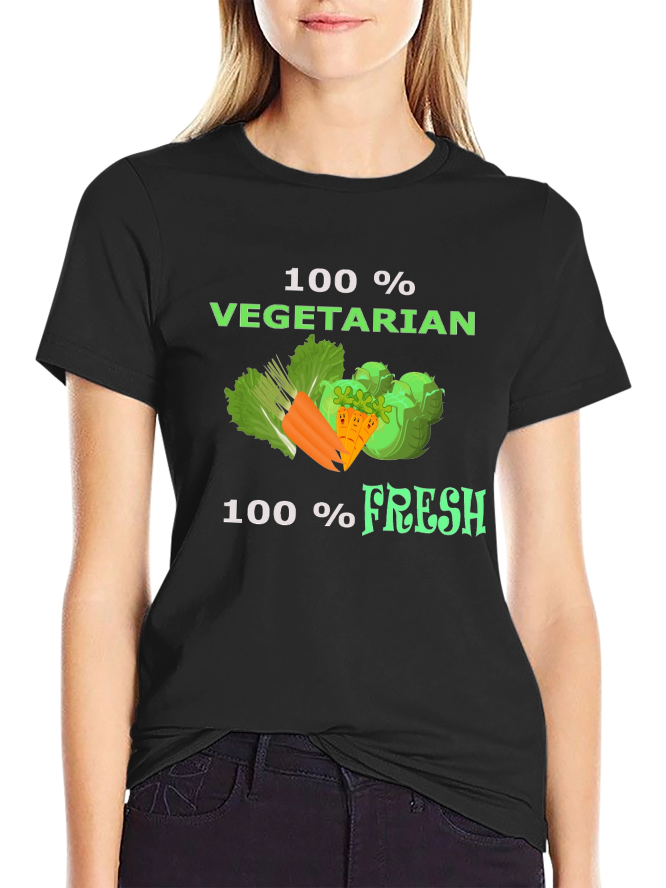 100% Vegetarian Fresh T-Shirt