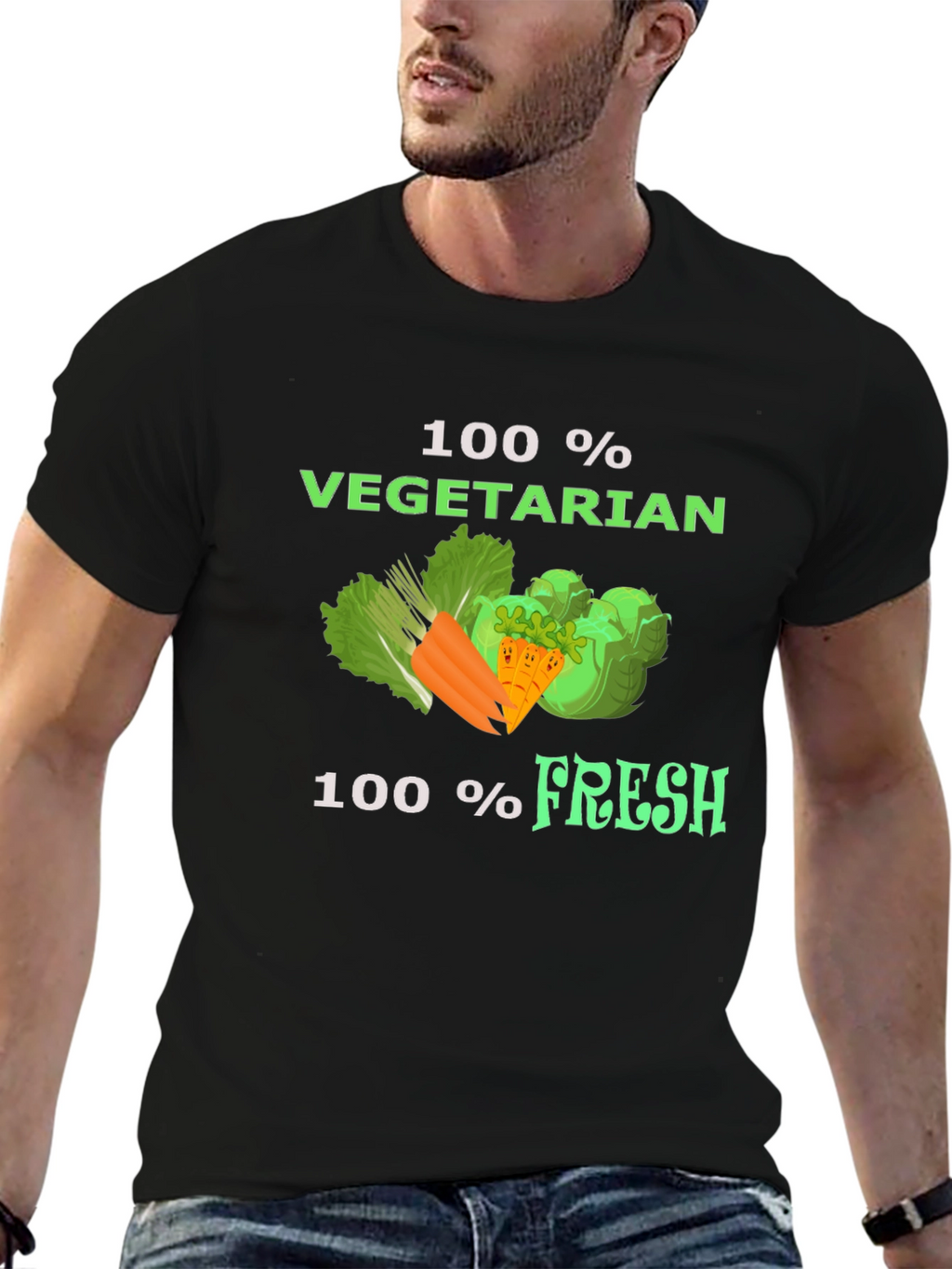100% Vegetarian Fresh T-Shirt