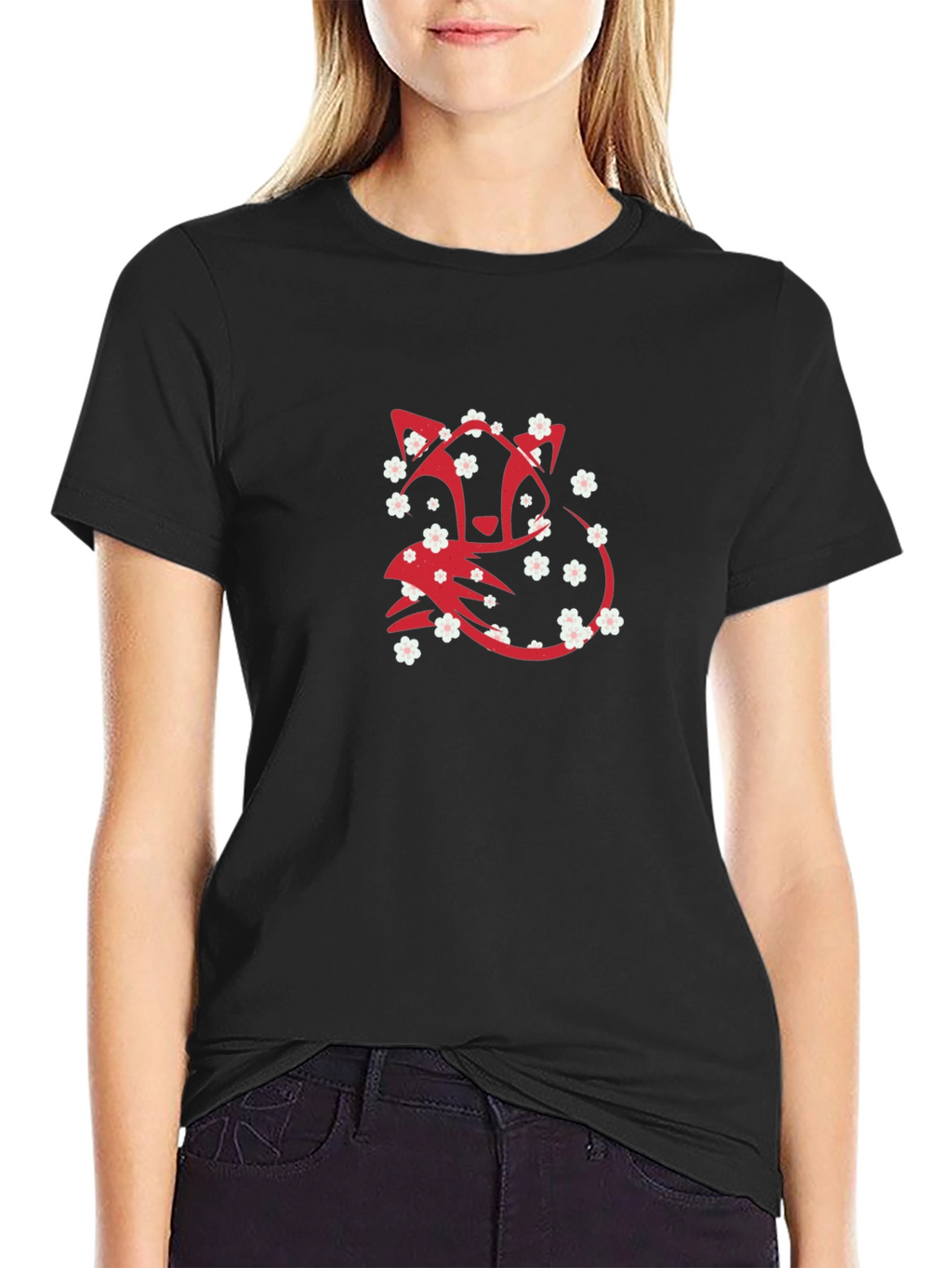 Floral Fox Graphic Tee - Stylish Comfort
