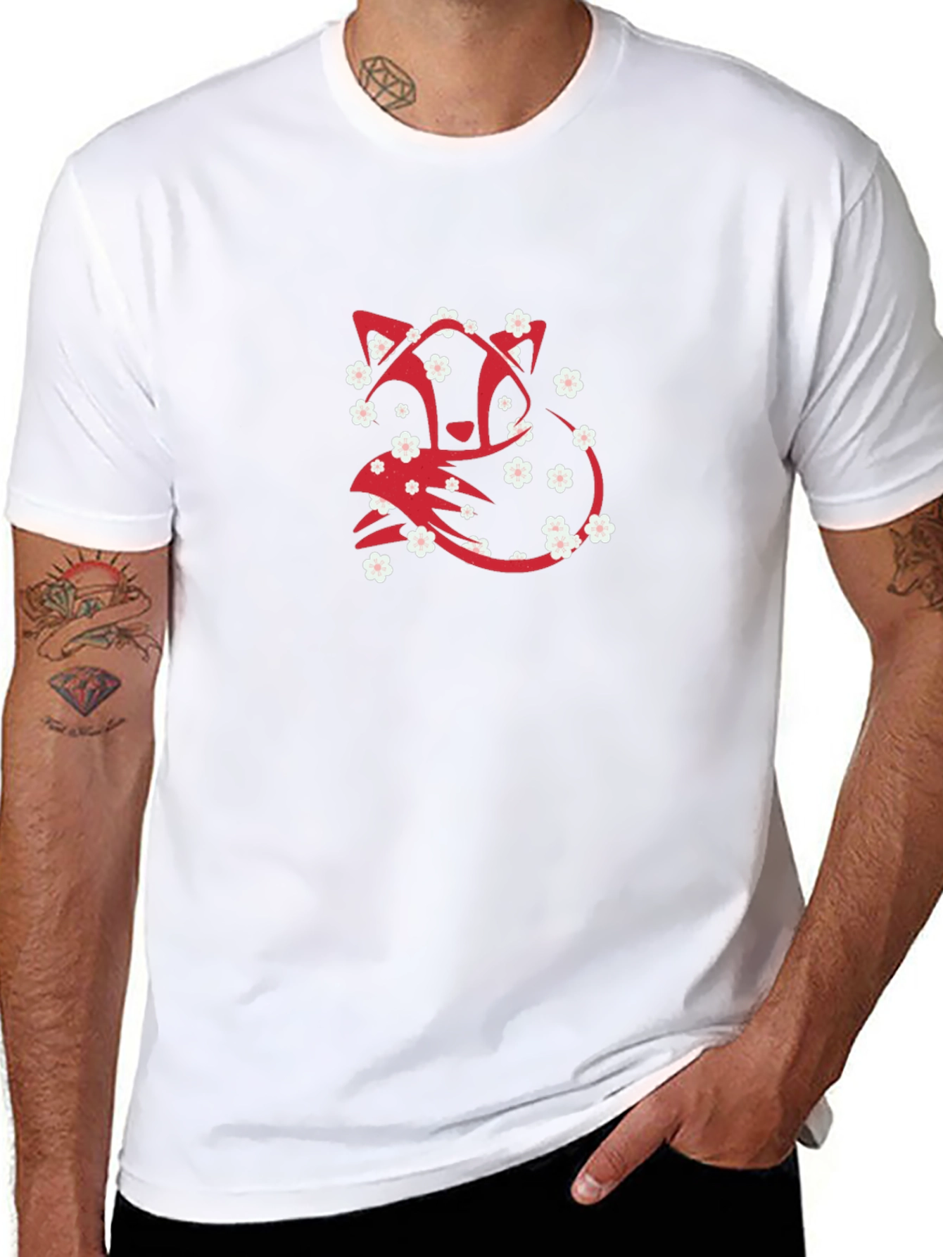 Floral Fox Graphic Tee - Stylish Comfort