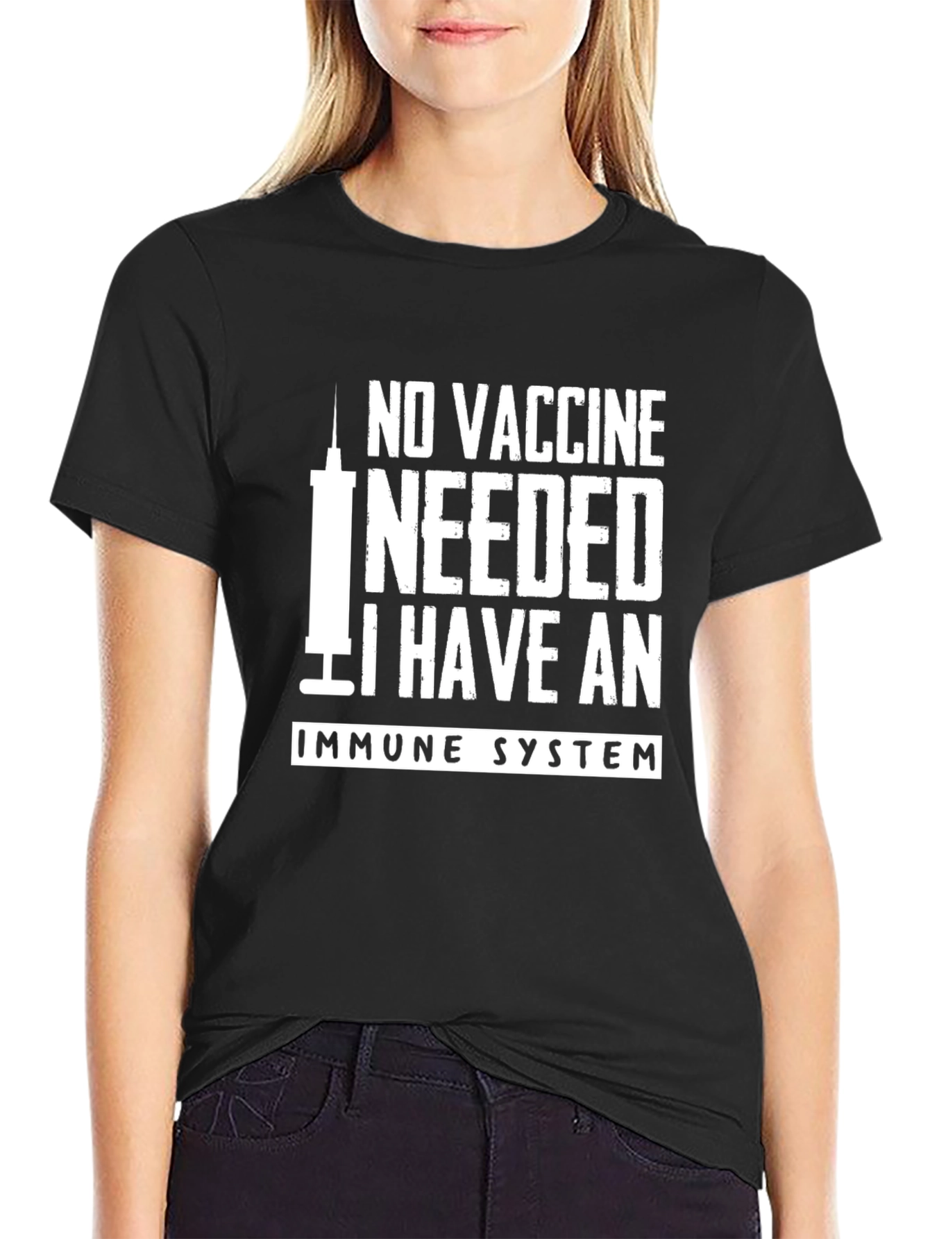 No Vaccine Needed Immune System Graphic T-Shirt