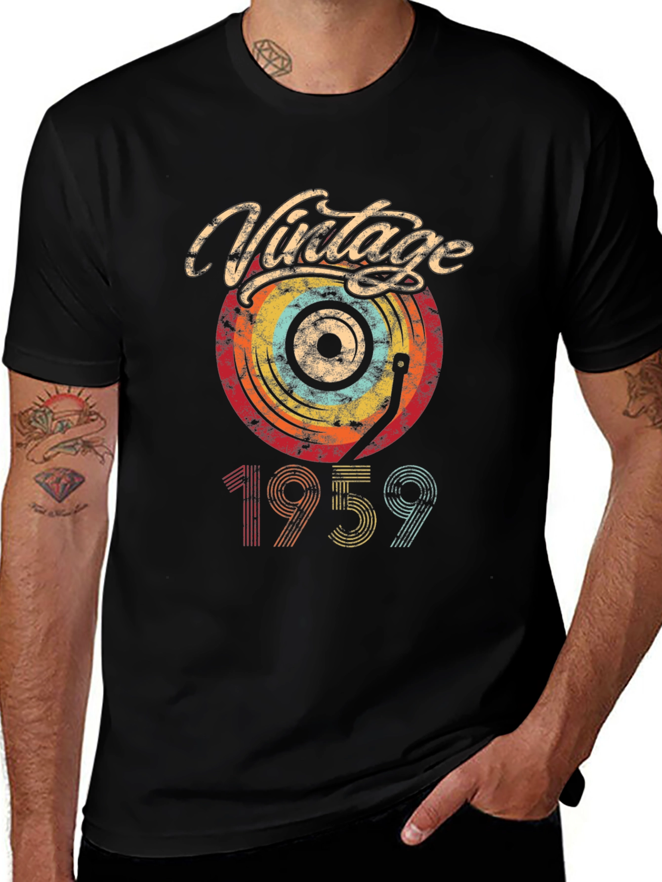 Vintage 1959 Record Player Graphic Tee